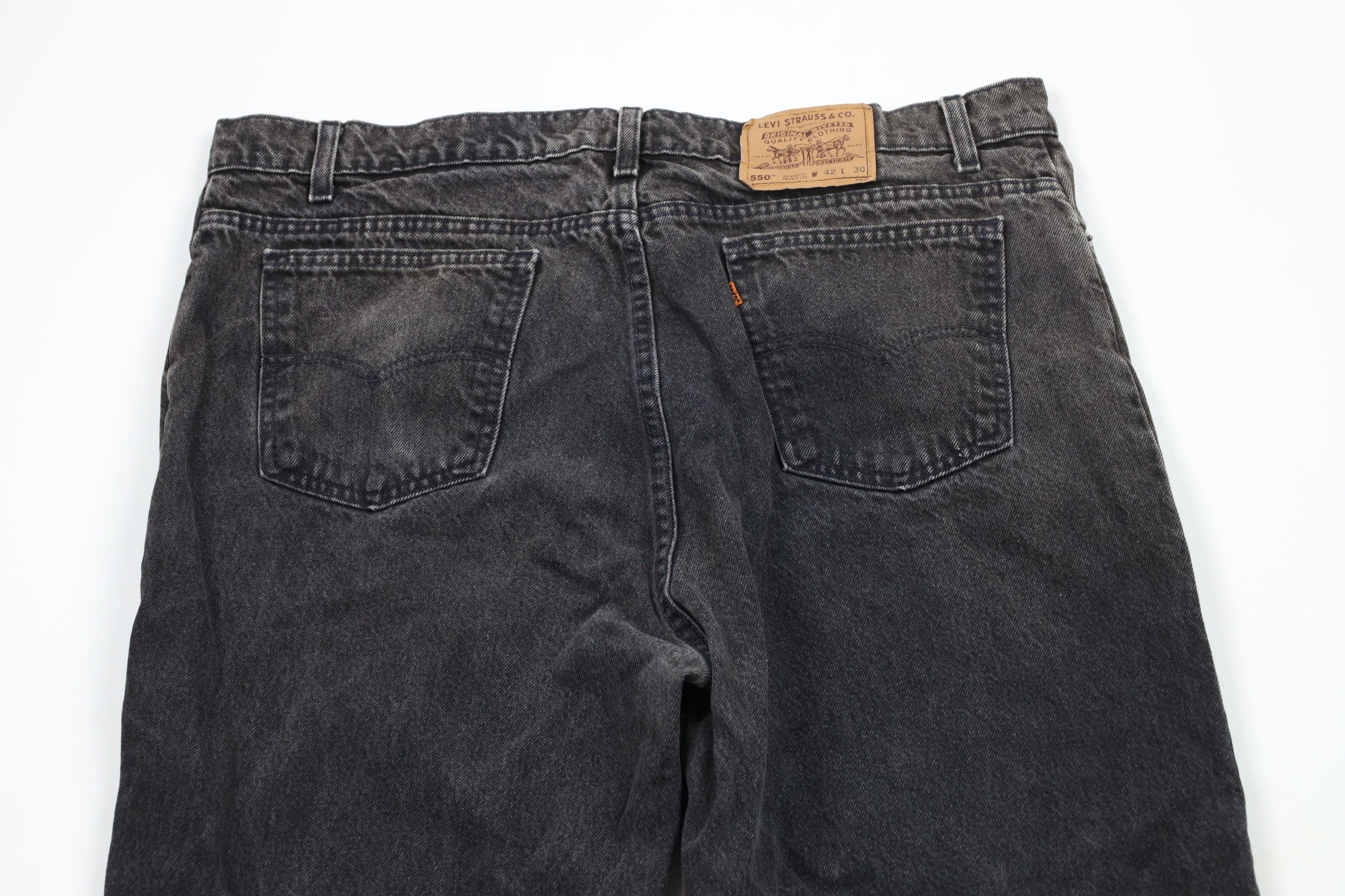 Levi's × Vintage Vintage 90s Levis 550 Orange Tab Leg Jeans Black USA Size US 40 / EU 56 - 11 Thumbnail