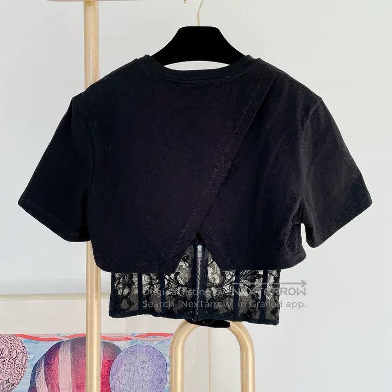 Alexander McQueen Alexander Mcqueen Black fishbone short sleeves Size XS / US 0-2 / IT 36-38 - 2 Thumbnail
