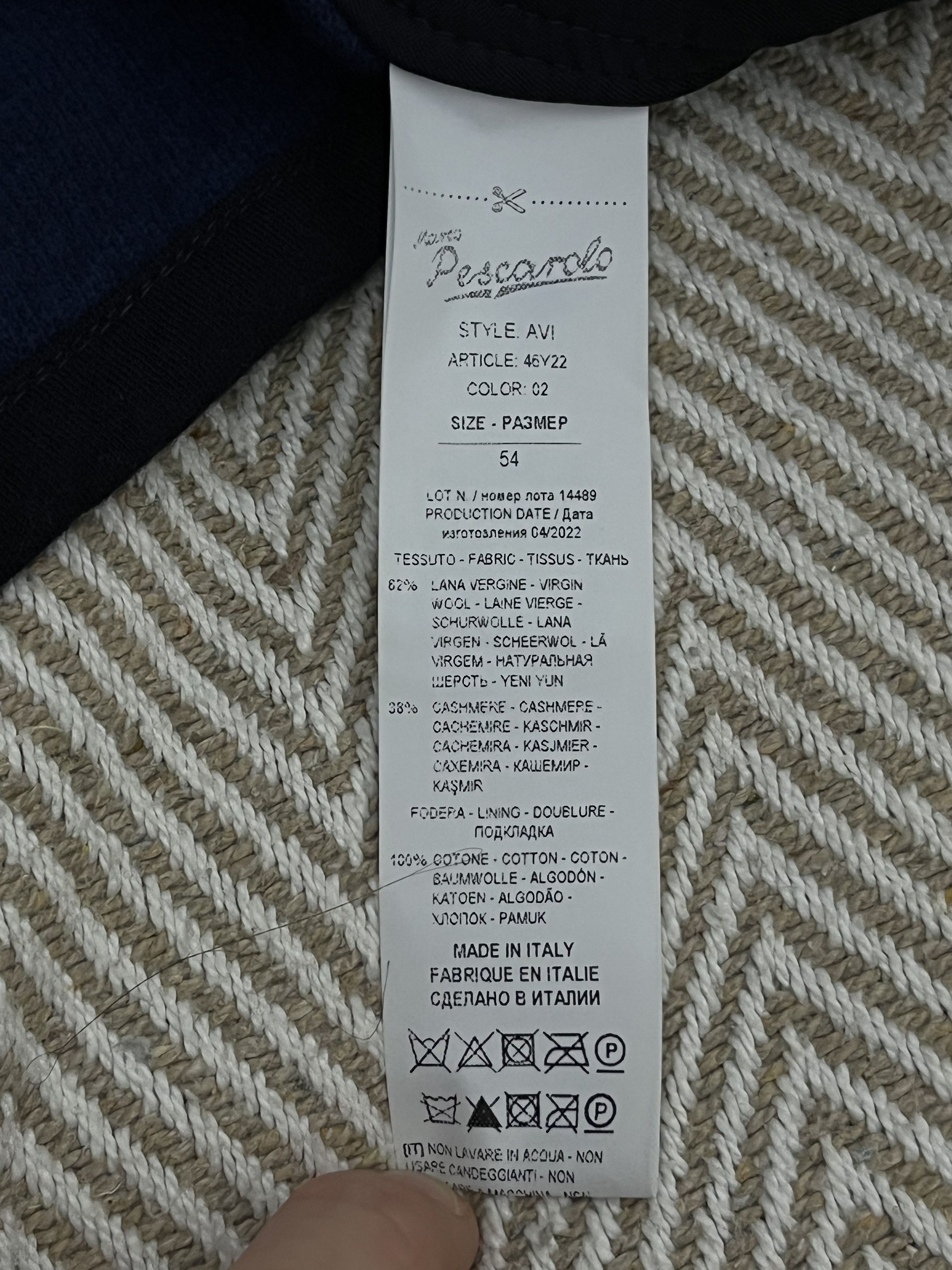 Designer Marco Pescarolo Napoli Designer Wool Cashmere Jacket Size US M / EU 48-50 / 2 - 10 Thumbnail