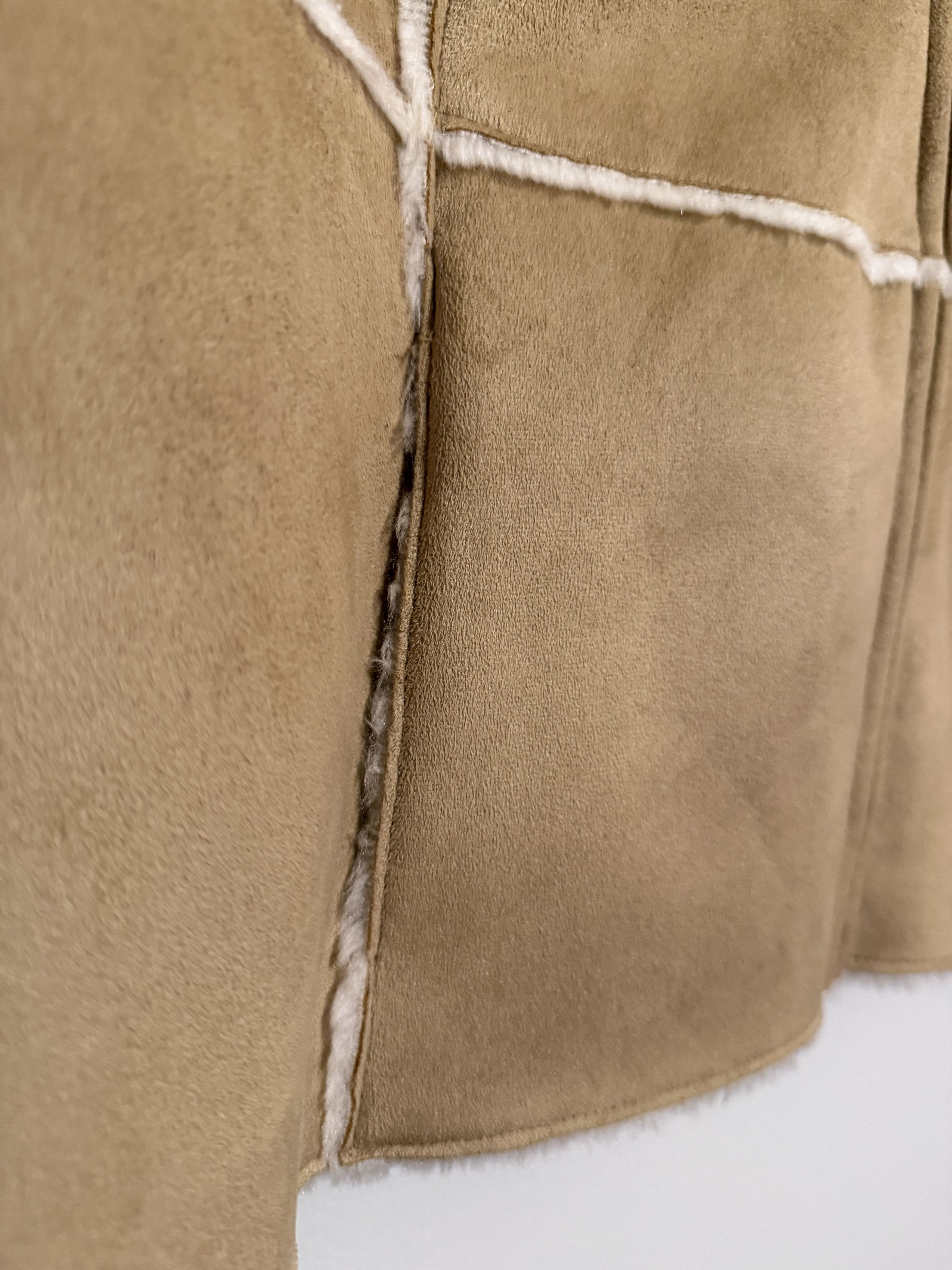 Other Vintage-Inspired Faux Shearling Suede Vest – Women's Size 2X Size XXL / US 16-18 / IT 52-54 - 5 Thumbnail