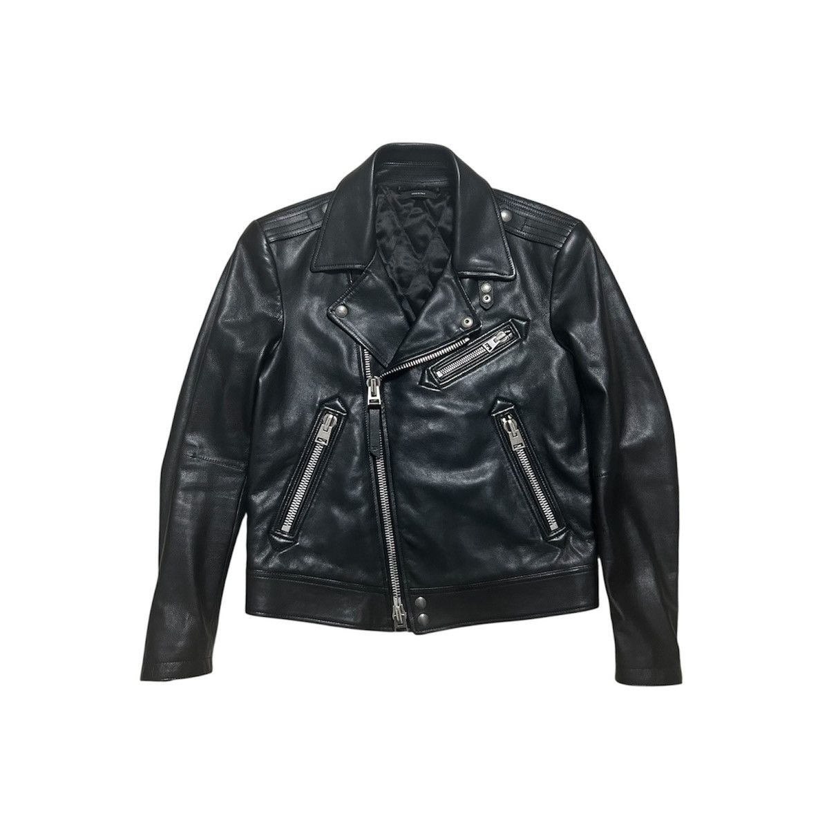 Tom Ford New Tom Ford Black Leather Biker Jacket Mens Size 38US/48IT Size US M / EU 48-50 / 2 - 1 Thumbnail