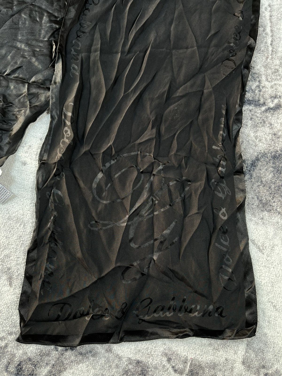 Dolce & Gabbana Dolce & Gabbana Script Logo Scarf Black Rare Y2K Size ONE SIZE - 5 Thumbnail