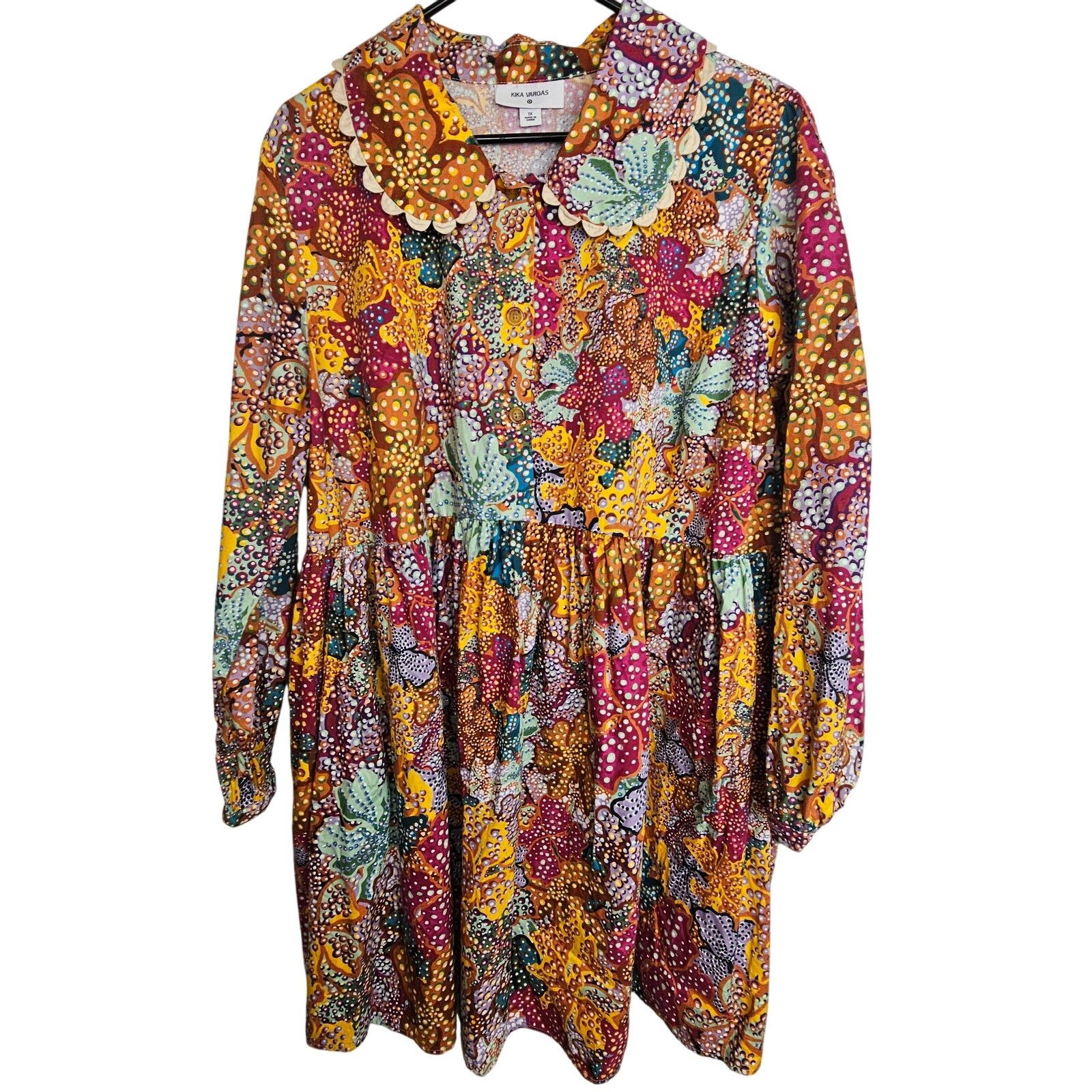 Target Basics Kika Vargas X Target Anemone Floral Babydoll Dress 1X Mini Size XL / US 12-14 / IT 48-50 - 2 Thumbnail