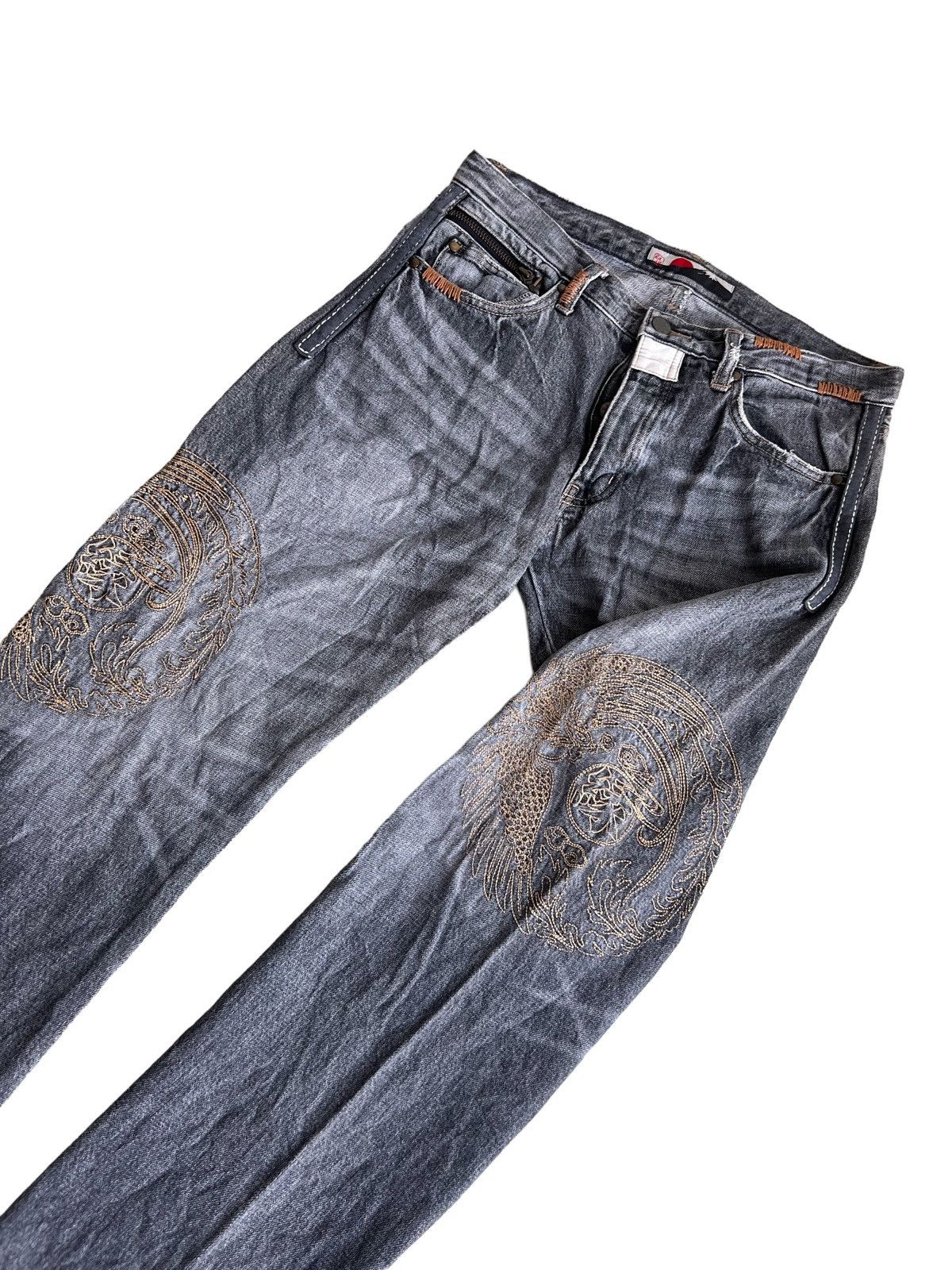 Karakuri Tamashii Karakuri Tamashi Royal Phenix 🇯🇵 Embroidery Baggy Denim Size US 32 / EU 48 - 1 Thumbnail