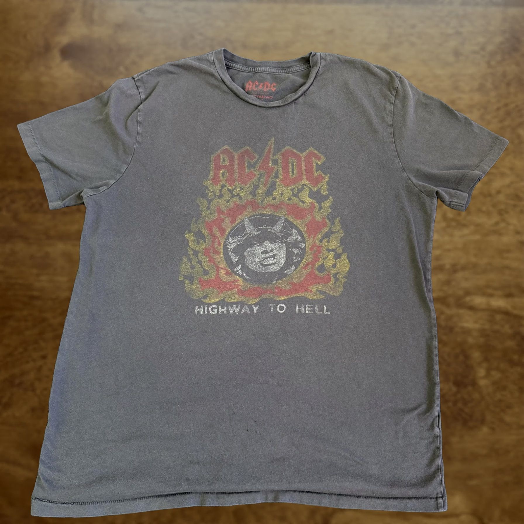 Lucky Brand AC/DC Lucky Brand Shirt T-Shirt Mens Large Gray Highway To Hell Band Tee Short Sleeve Crew Neck Graphic Print Men Size US L / EU 52-54 / 3 - 1 Thumbnail