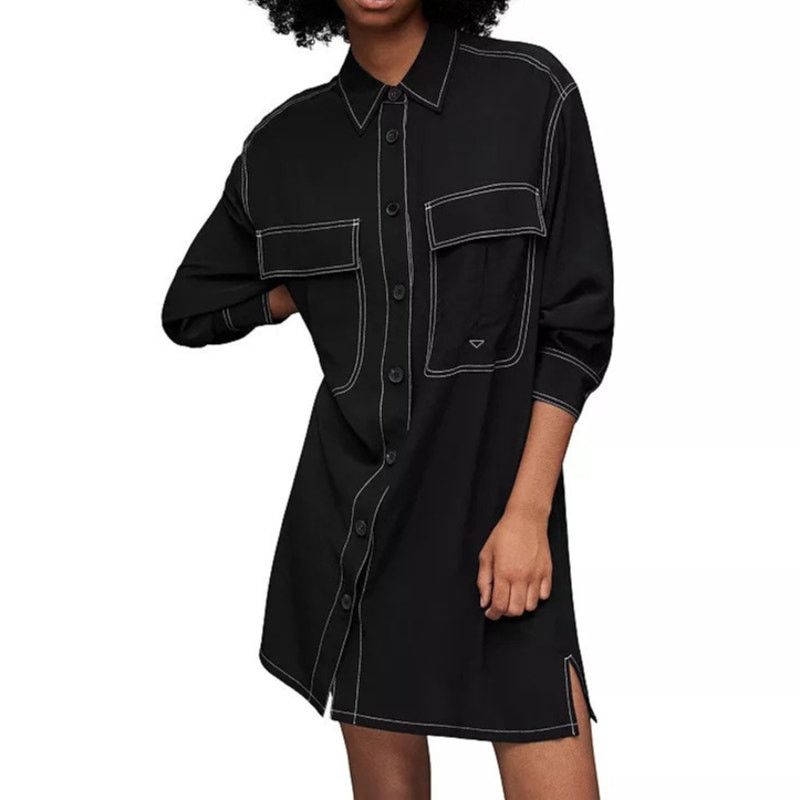 Allsaints AllSaints Vita Shirt Dress Long Sleeve Goth Black US Size 4 Size S / US 4 / IT 40 - 2 Thumbnail
