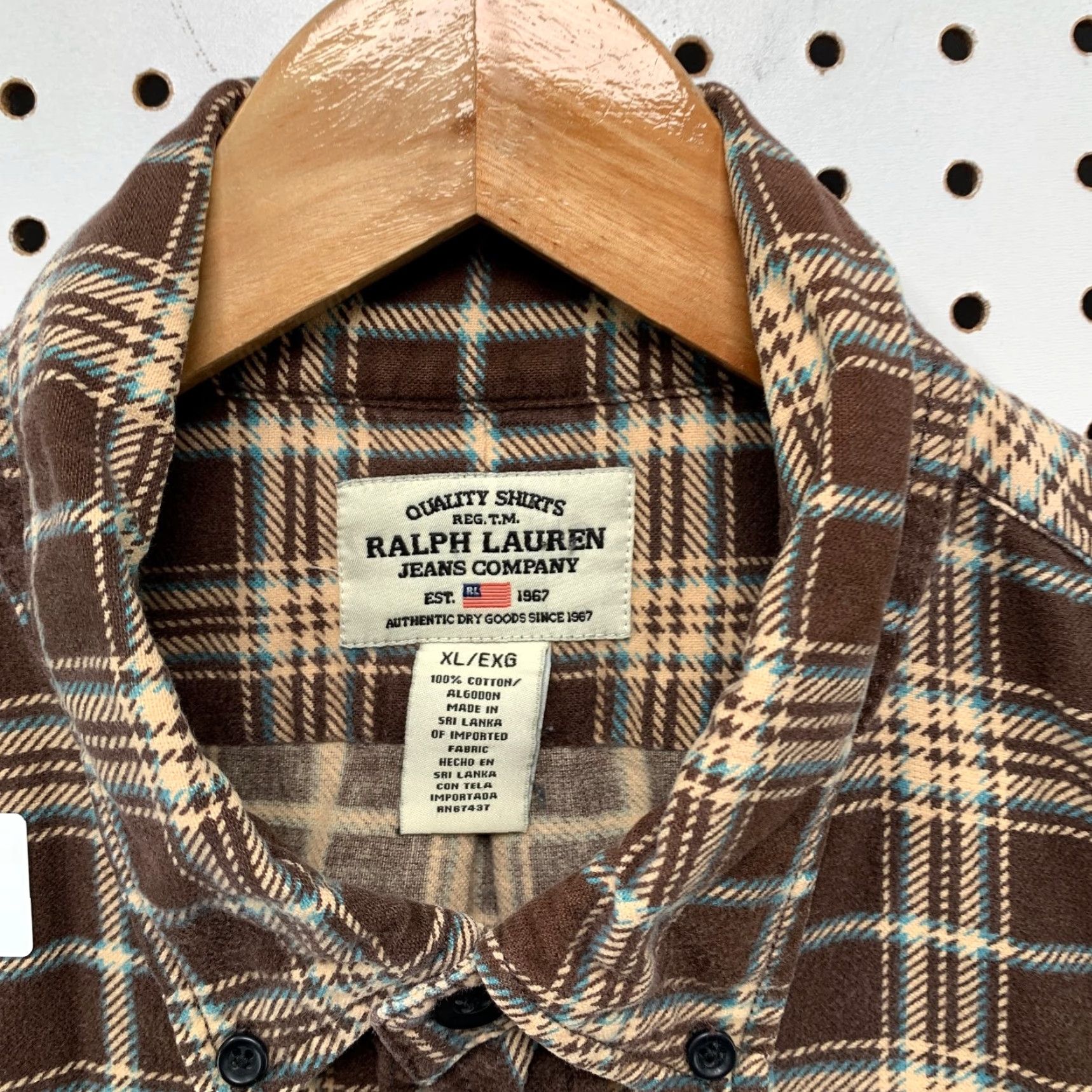 Ralph Lauren Ralph Lauren Button-Up Shirt Mens XL Plaid Brown Flannel Long Sleeve Casual Outdoor Size US XL / EU 56 / 4 - 3 Thumbnail