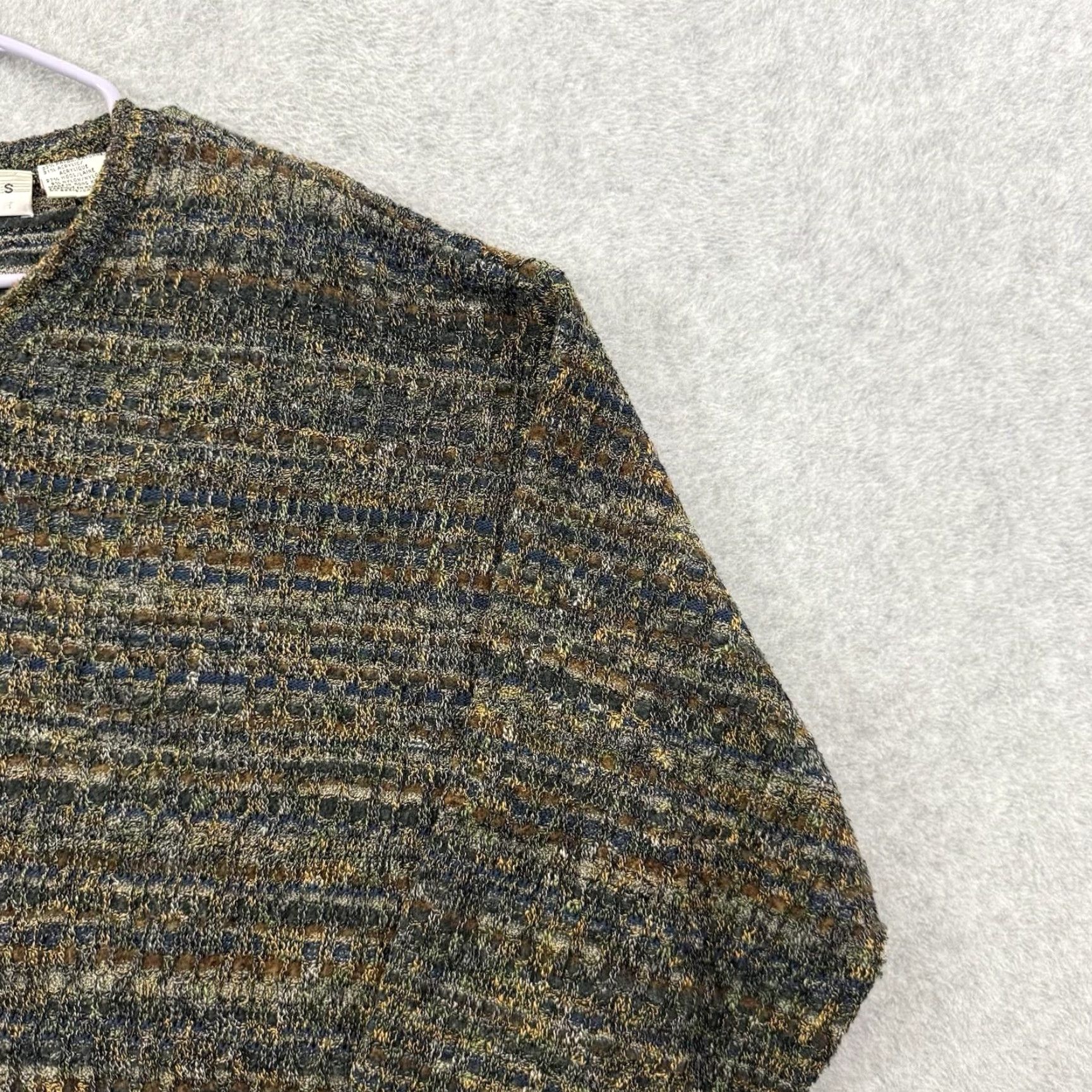 Vintage VINTAGE Jhane Barnes Sweater Men L Brown Textured Wool Rayon V Neck Grandpa Core Japan Size US L / EU 52-54 / 3 - 5 Thumbnail