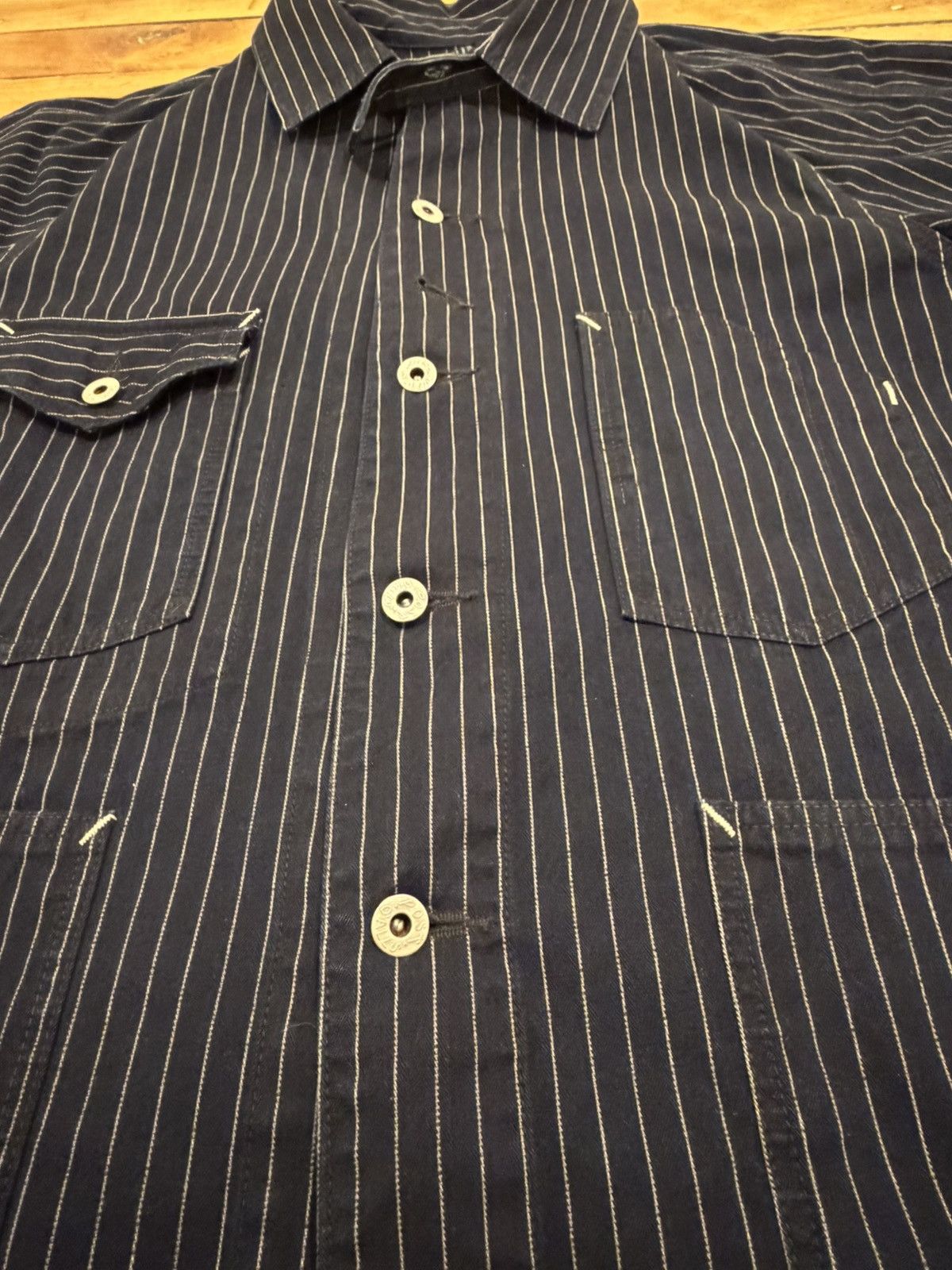 Post Overalls Post O’Alls 1102-IS engineer jacket navy pin stripe Size US L / EU 52-54 / 3 - 2 Thumbnail