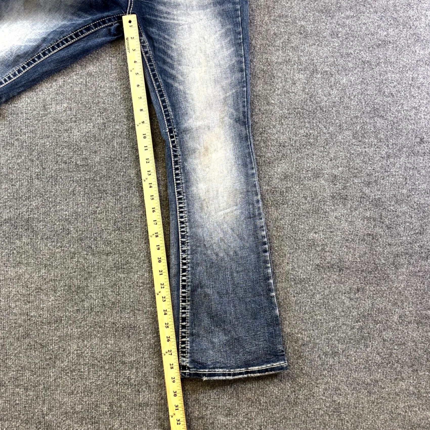Denime Sexy Couture Jeans Women Bootcut 13 Blue Denim Rhinestone Pockets Western 5-Pocket Design Womens Blue Denim Cotton Jeans Size 34" / US 12 / IT 48 - 4 Thumbnail