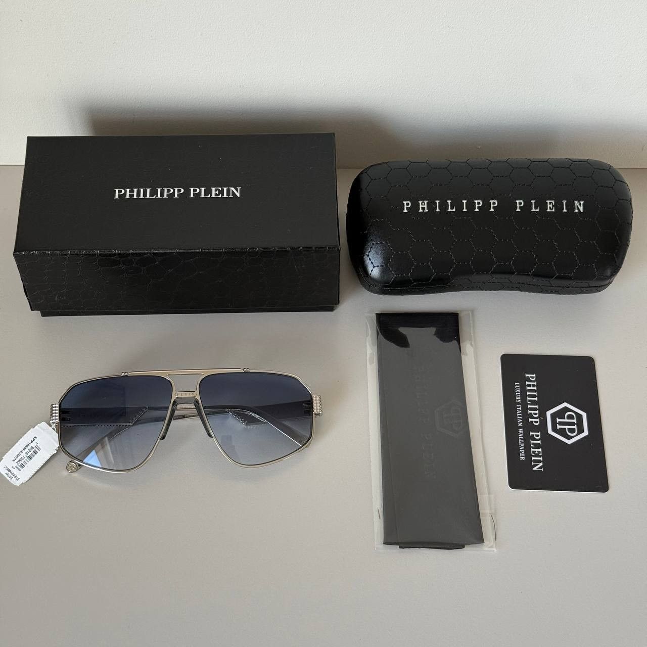 Philipp Plein Philipp Plein Rock Superhero SPP106 Men’s Sunglasses Silver Size ONE SIZE - 2 Thumbnail