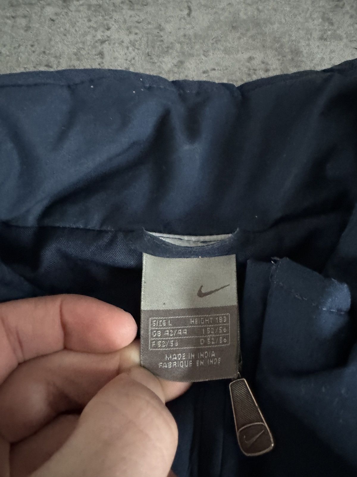 Nike × Vintage Nike Vintage 00s Swoosh Jacket big logo boxy navy rap y2k Size US L / EU 52-54 / 3 - 8 Thumbnail
