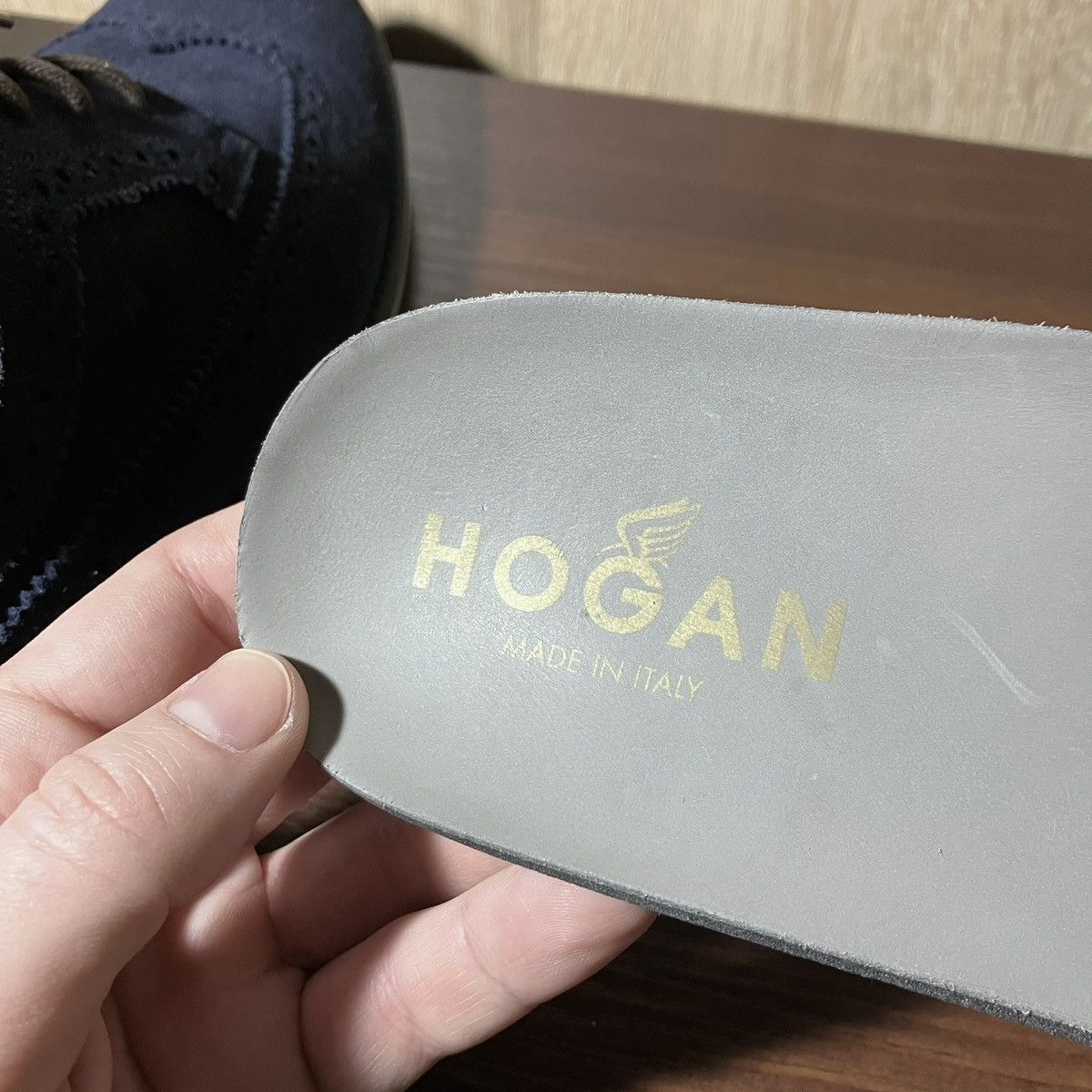 HOGAN Club Brogue Derby Suede Leather Shoes UK8.5 US10.5