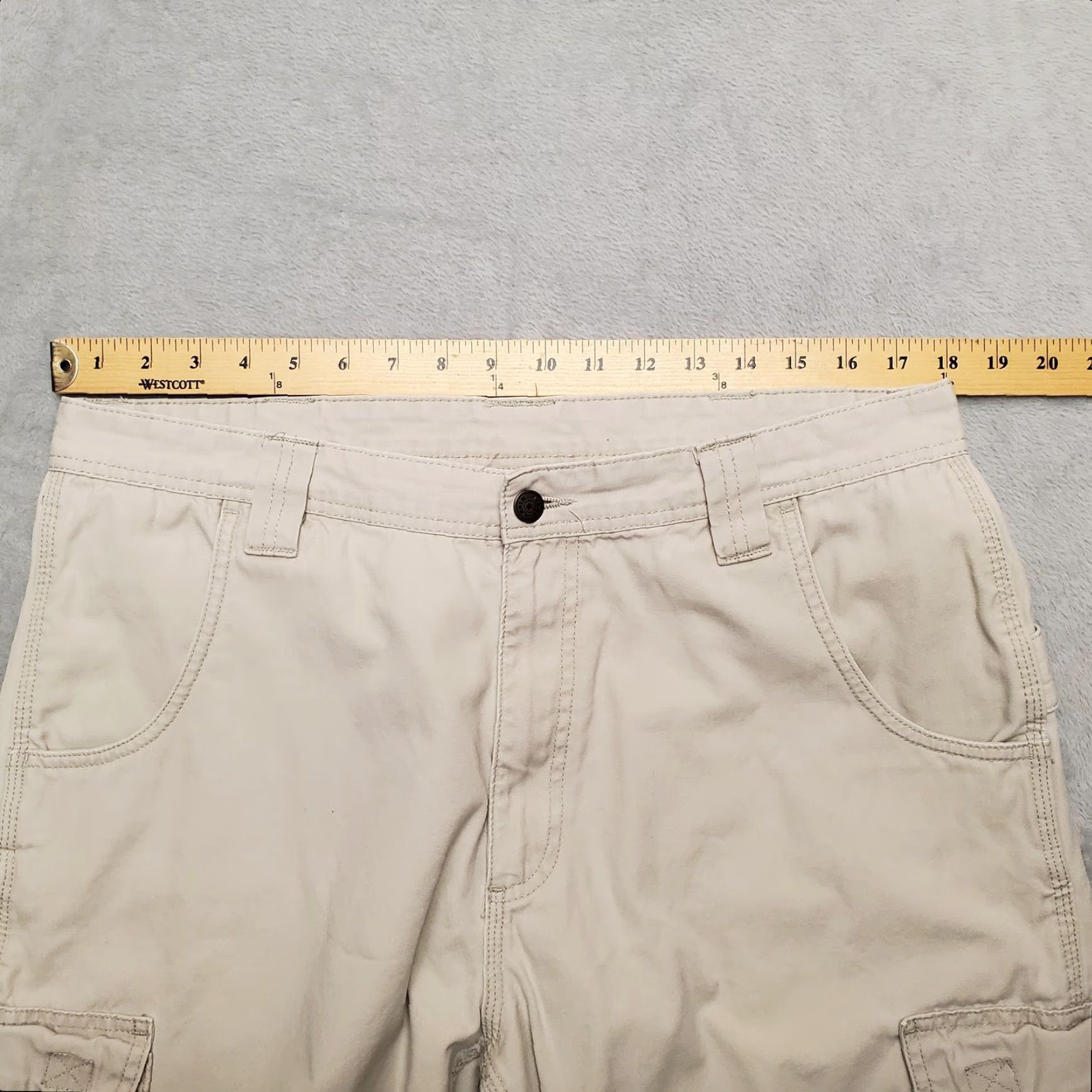 Vintage Key Shorts Mens 36 Beige Flat Front Zip Cargo Ripstop Canvas Outdoors Hike Size US 36 / EU 52 - 5 Thumbnail