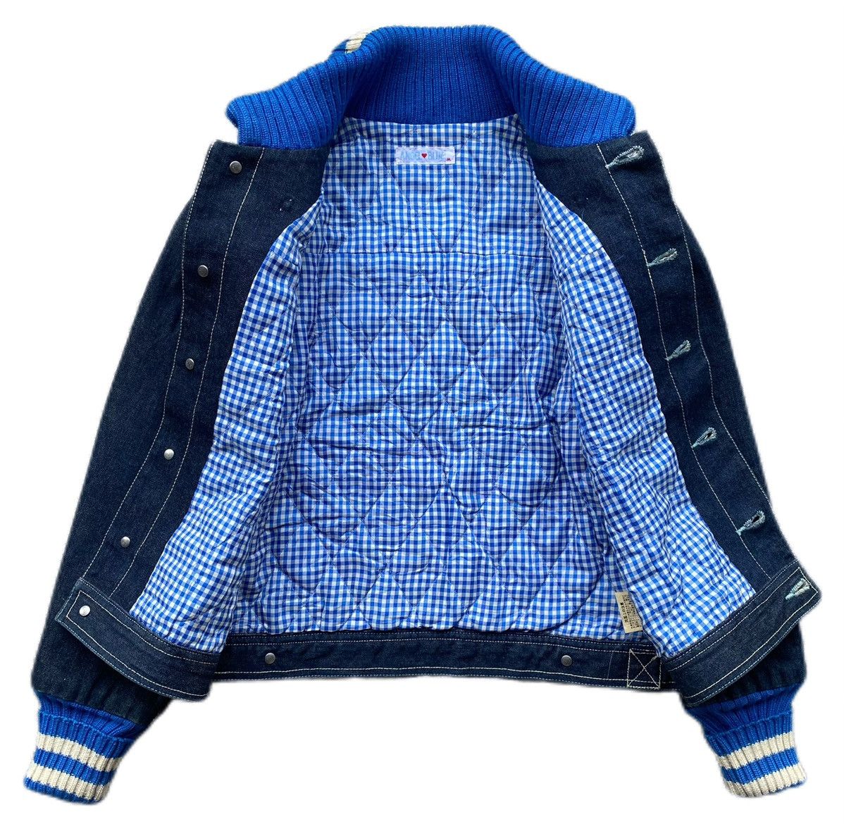 Angel Blue × Hysteric Glamour × Japanese Brand Angel Blue 2000s - Hybrid Knitted & Denim Jacket Size M / US 6-8 / IT 42-44 - 3 Thumbnail