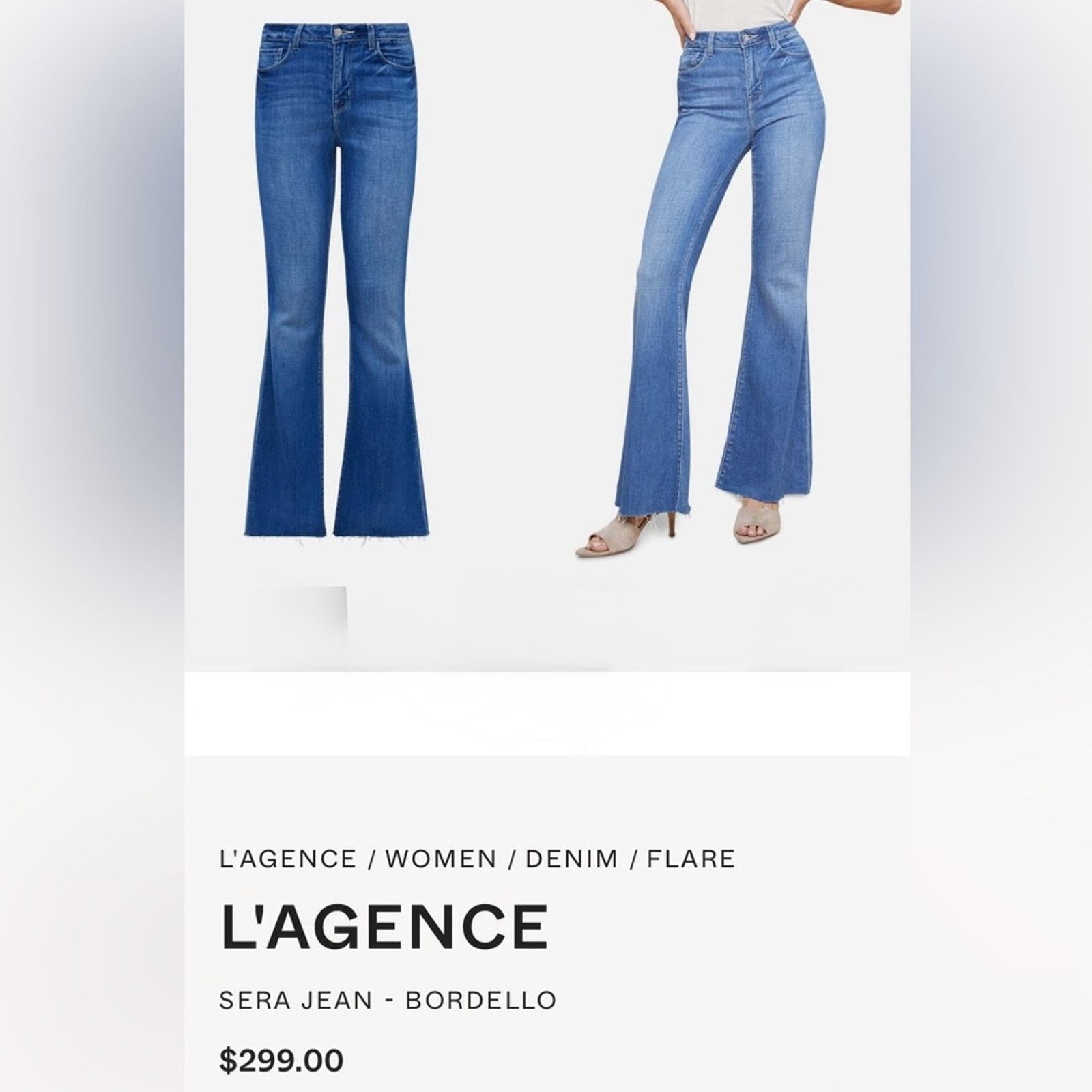 L'AGENCE NEW L'AGENCE $299 Sera Blue Flare Jeans size 25 Size 25" / US 0 / IT 36 - 2 Thumbnail