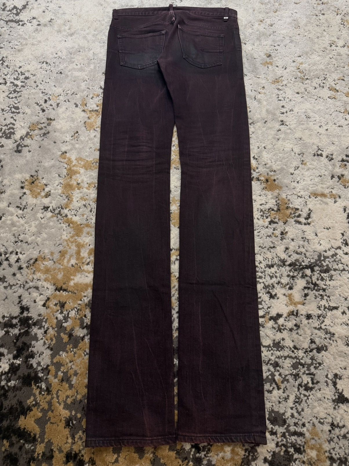 Dior Dior homme japan exclusive waxed maroon denim Size US 27 - 6 Thumbnail