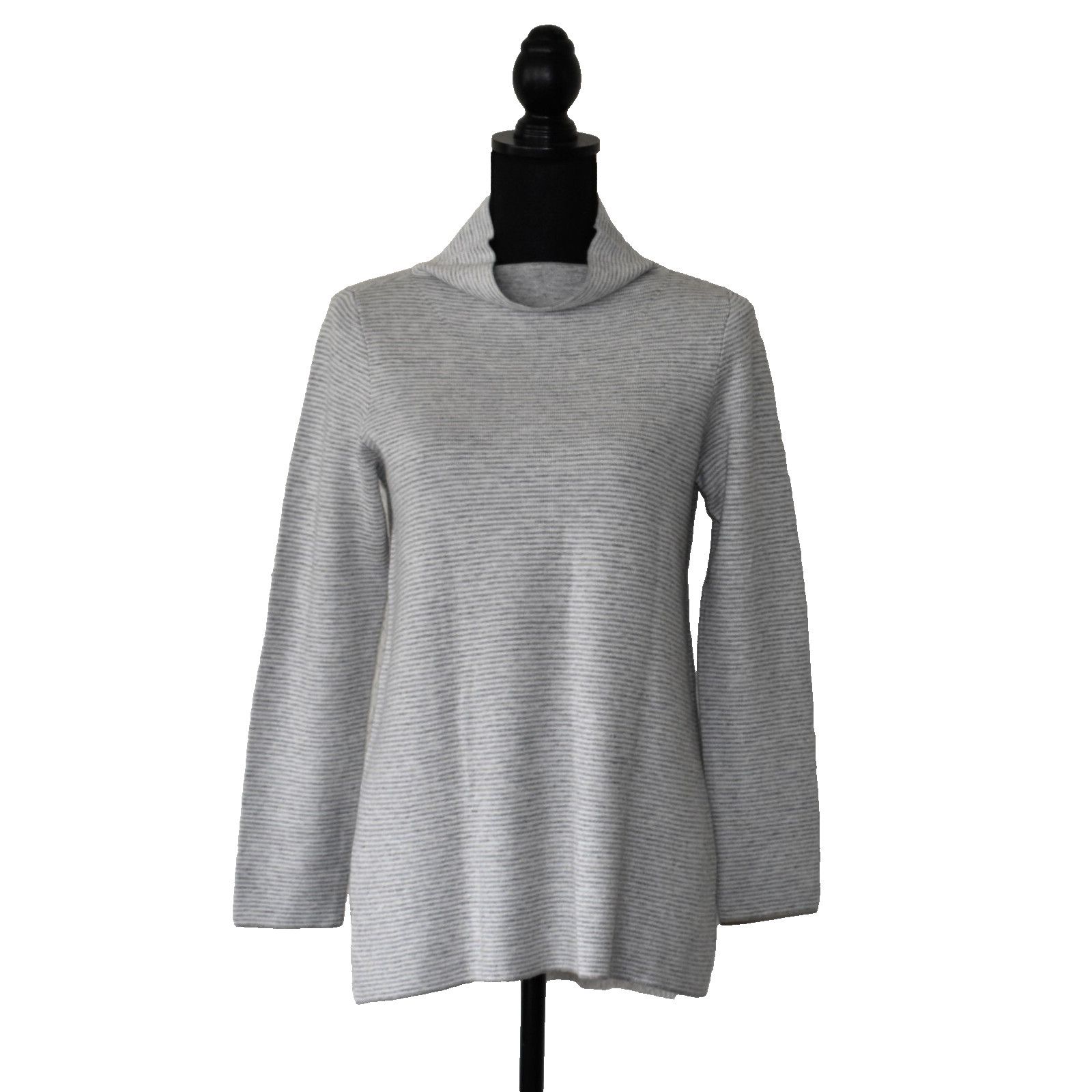 Eileen Fisher EILEEN FISHER Striped Org Cotton Cashmere Petite Sweater PP Size XXS / US 00 / IT 34 - 1 Thumbnail