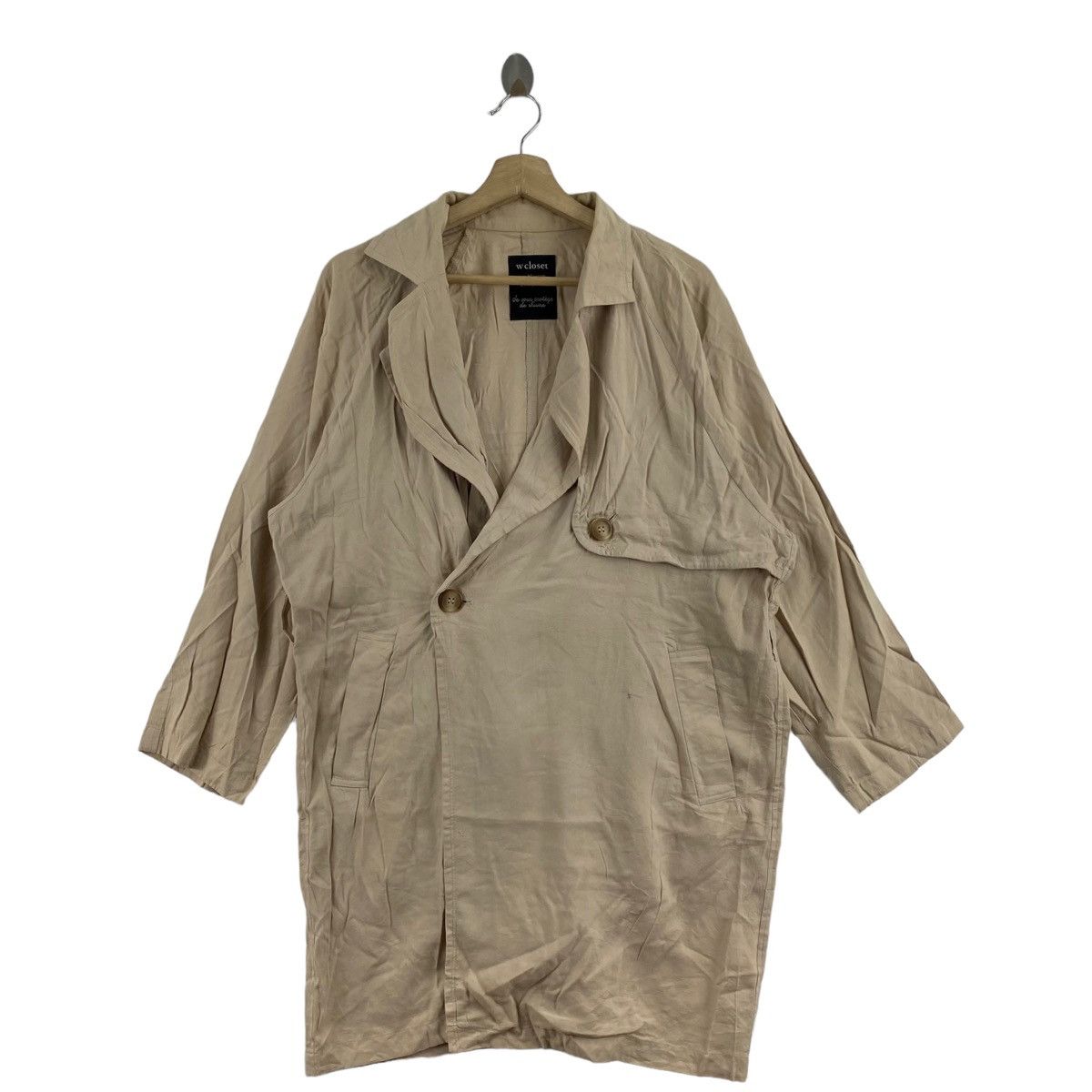 Japanese Brand × Vintage Vintage W.CLOSET Japanese Brand Beige Long Coat Size L / US 10 / IT 46 - 1 Thumbnail