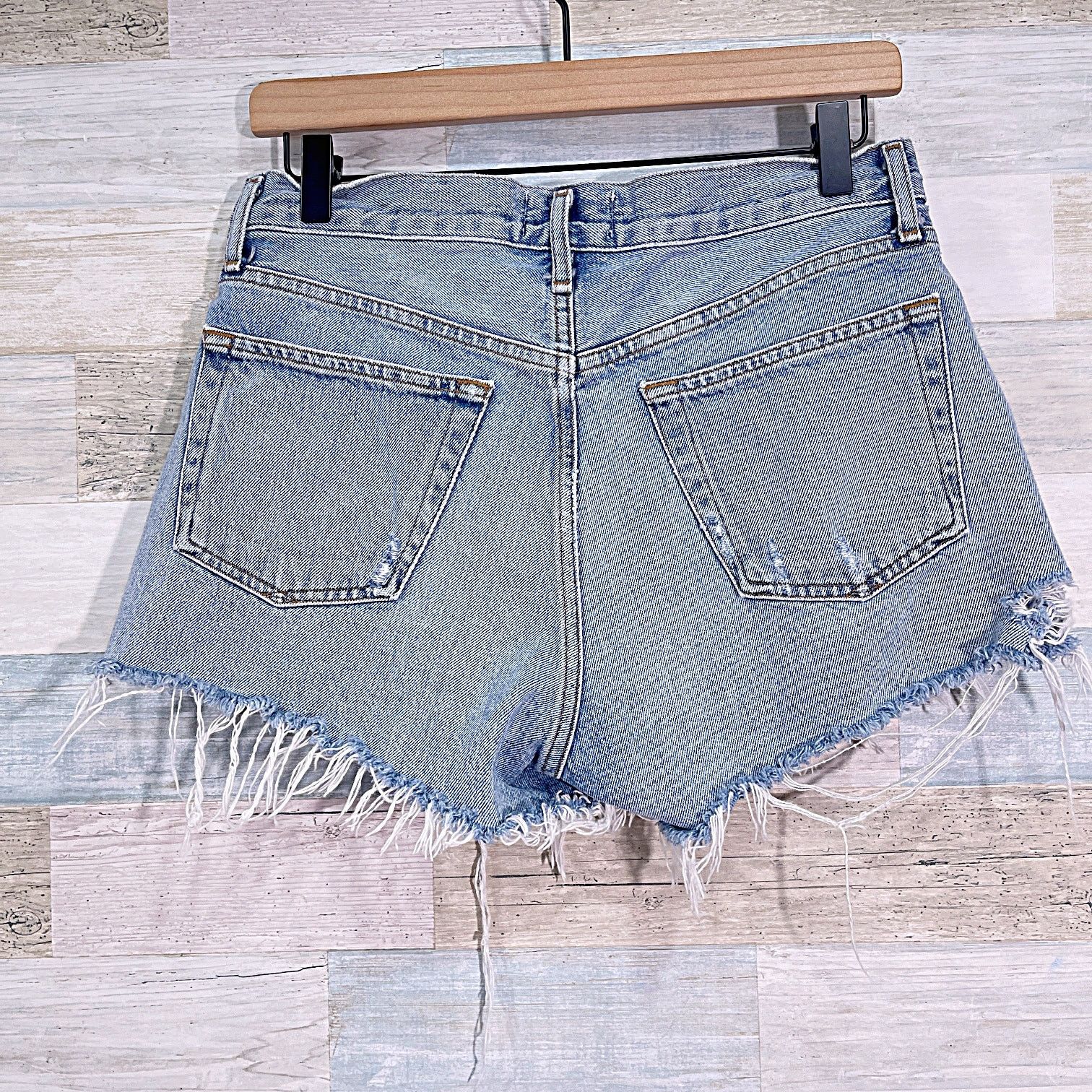 Agolde Agolde Parker Vintage Cut Off Denim Shorts Blue Womens 27 Size 27" / US 4 / IT 40 - 4 Thumbnail