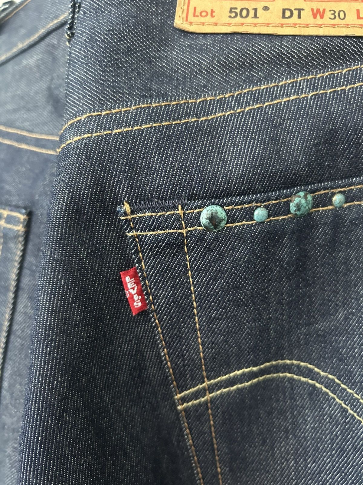 DENIM TEARS × Levi's DENIM TEARS LEVIS RHINESTONE COTTON WREATH DENIM Size US 30 / EU 46 - 7 Thumbnail