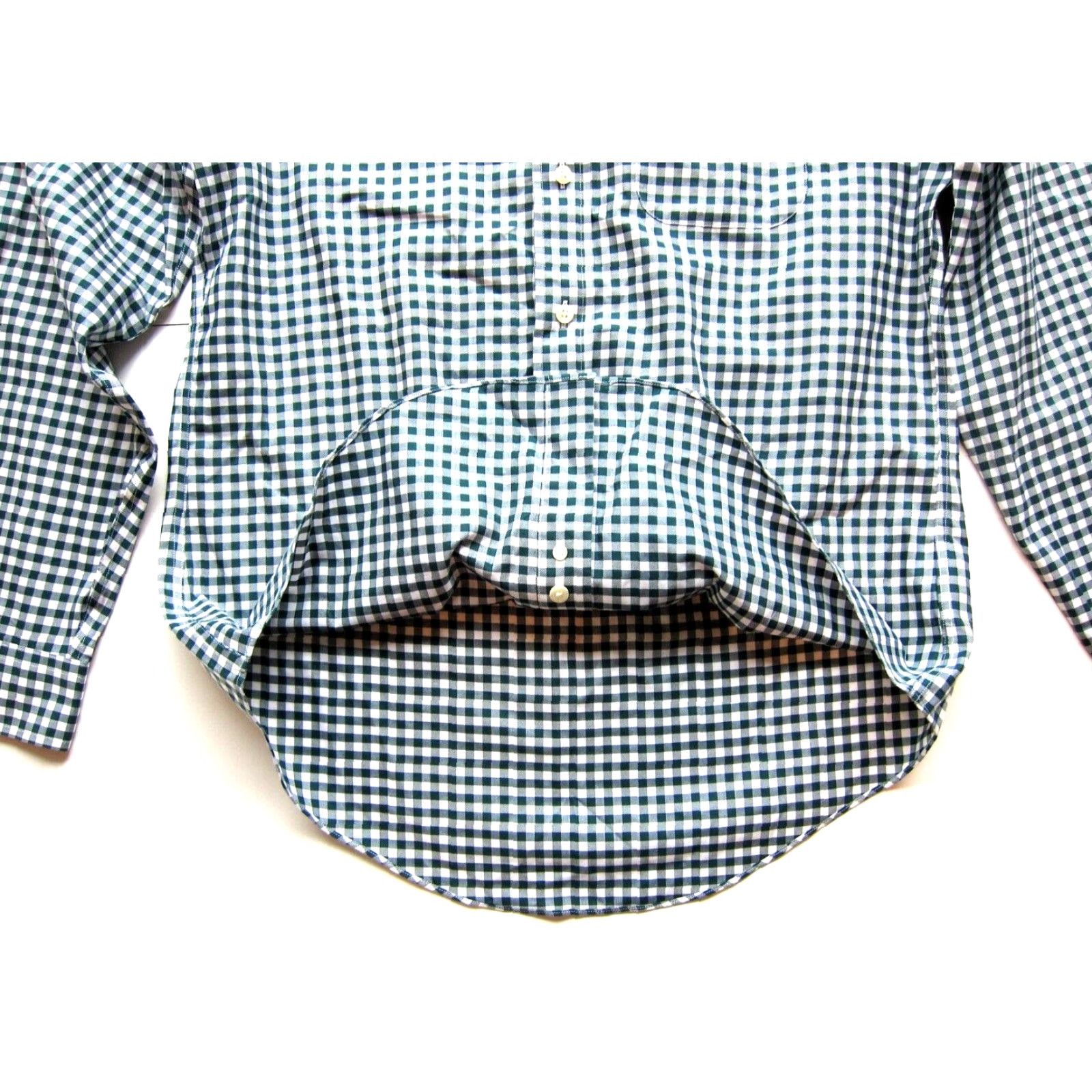 Brooks Brothers VINTAGE Brooks Brothers Regent Polo Shirt M Forest Green White Plaid Button Long Sleeve Shirt Mens Size US M / EU 48-50 / 2 - 5 Thumbnail