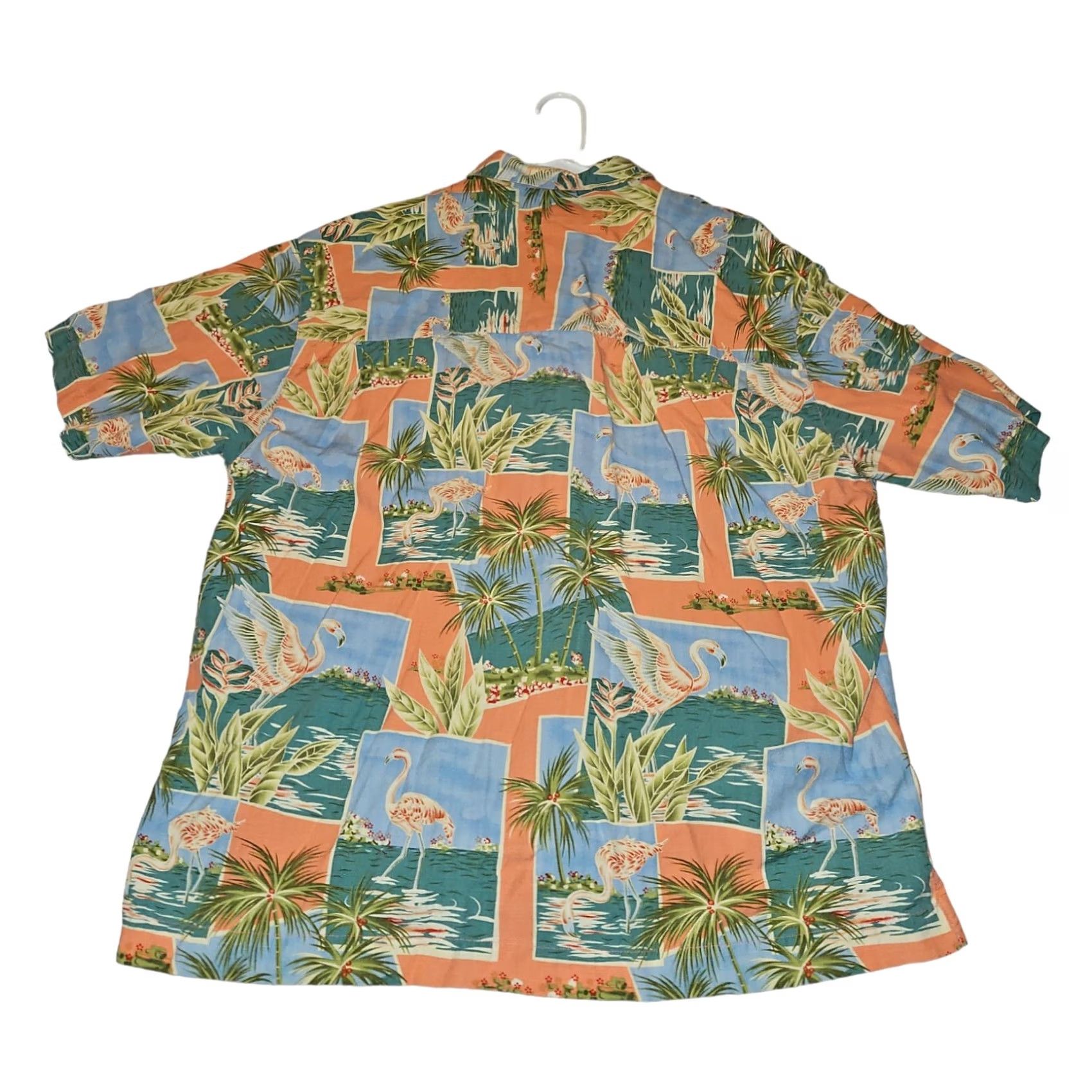 Vintage Bermuda Bay Silk Shirt Men's XL Short Sleeve Tropical Flamingos Vacation Size US XL / EU 56 / 4 - 5 Thumbnail