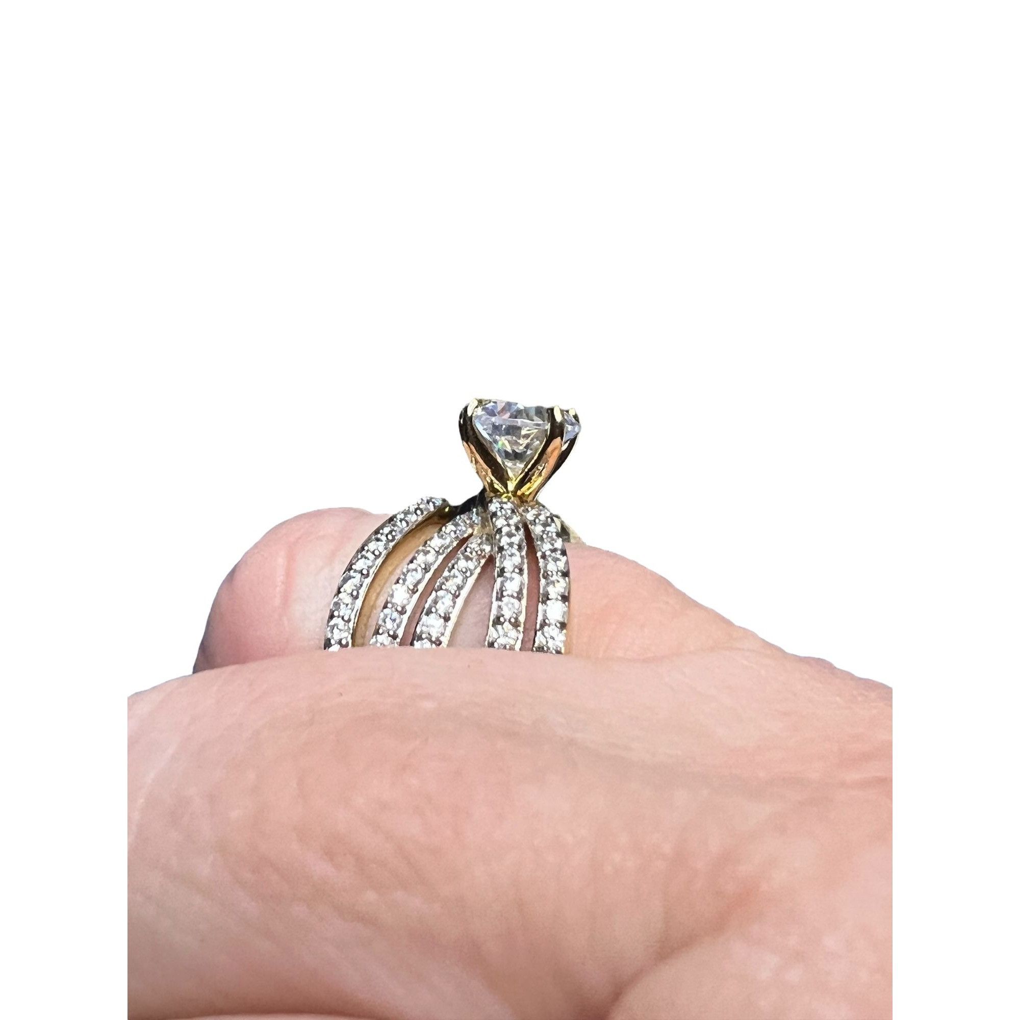 Other Palm Beach Jewelry 2 Piece Bridal Ring Set Sterling Silver G Size ONE SIZE - 5 Thumbnail