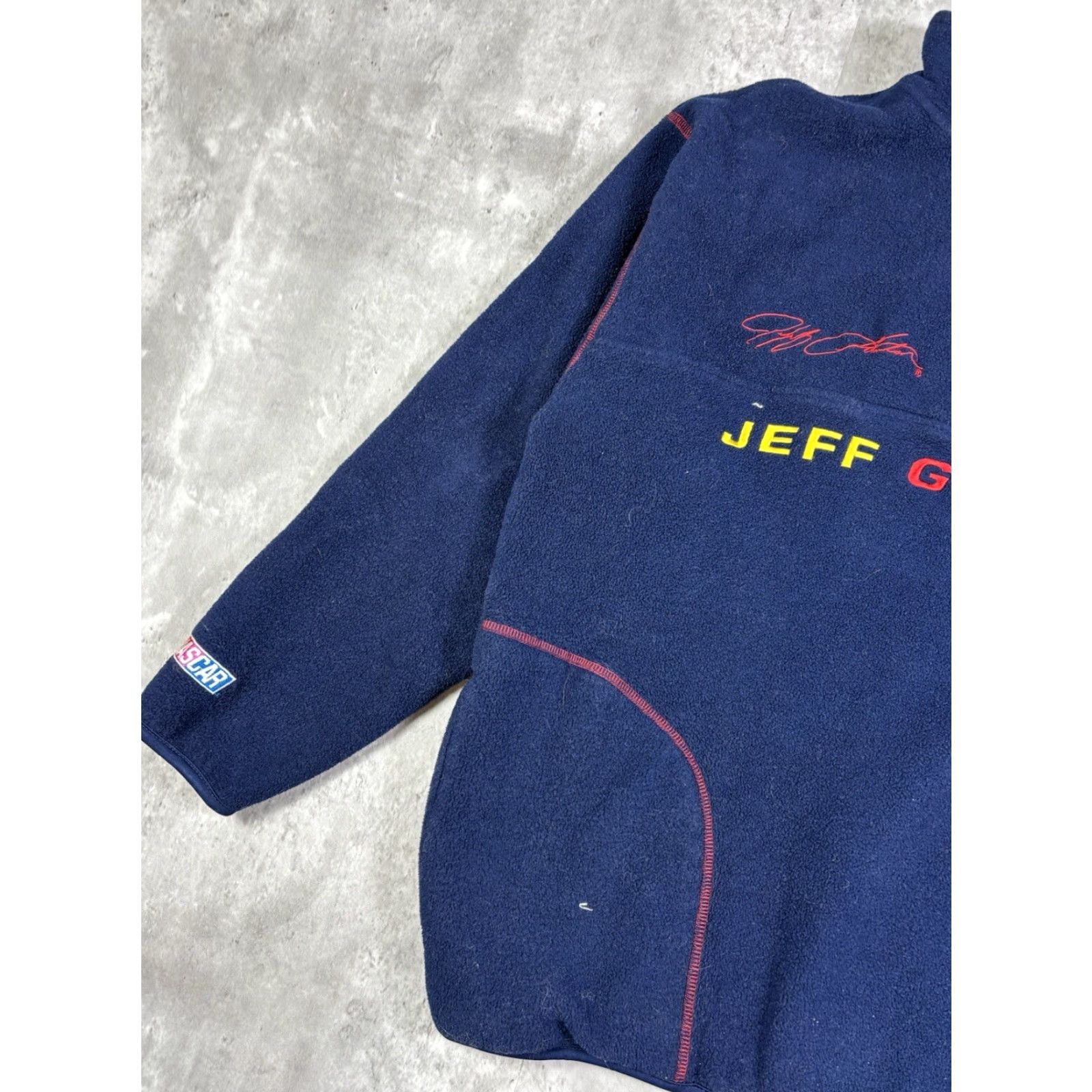 Chase Authentics VINTAGE 90s Jeff Gordon Q-Zip Fleece Pullover Sweatshirt Men L Blue Embroidered Logo Graphic Print Chase Authentics Team Racing Cars Sports 90s Mens Size US L / EU 52-54 / 3 - 5 Thumbnail