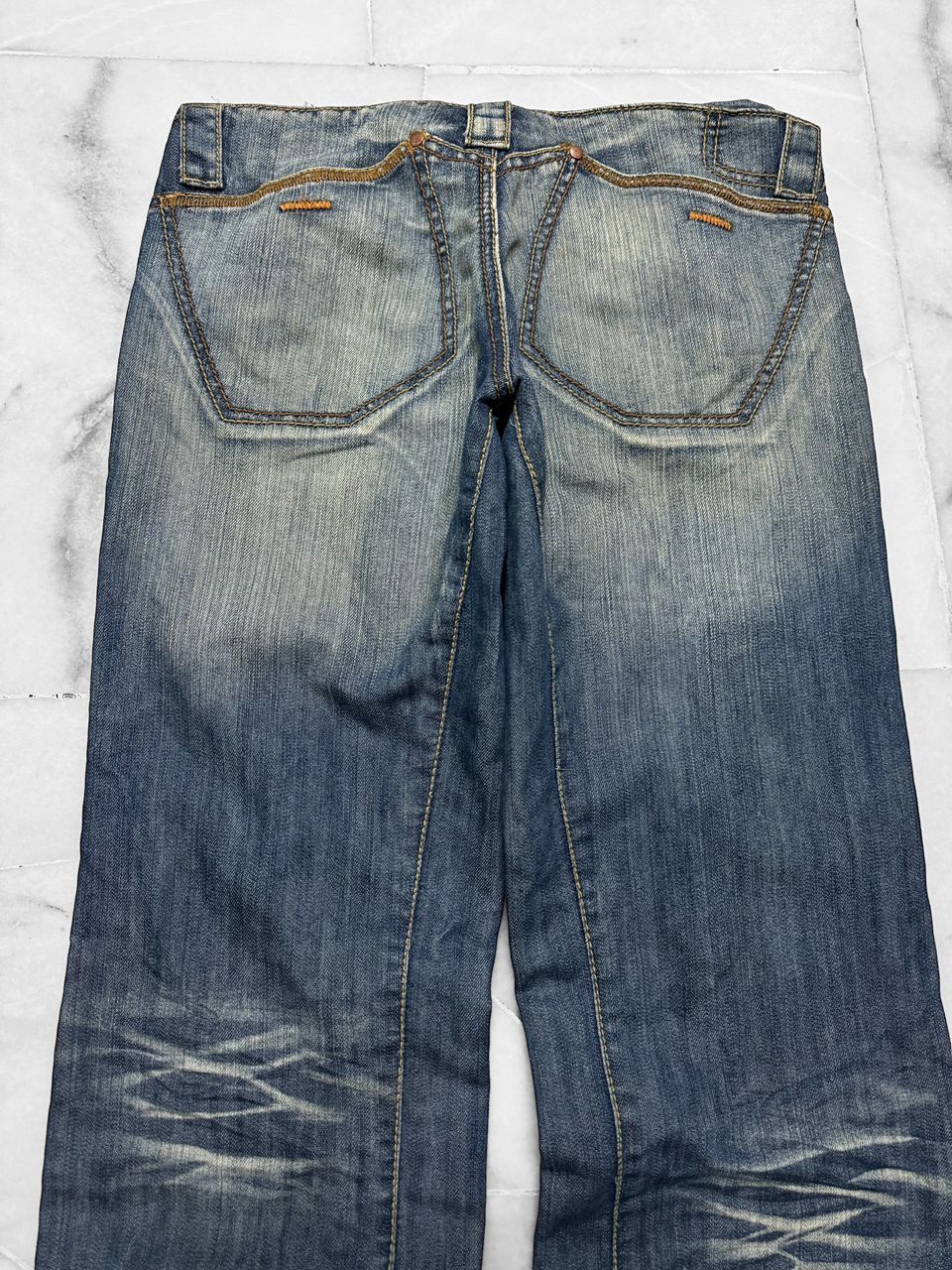 Tornado Mart Vintage 2000s Japanese Baggy Flare Whisker Jean . Size US 31 - 11 Thumbnail
