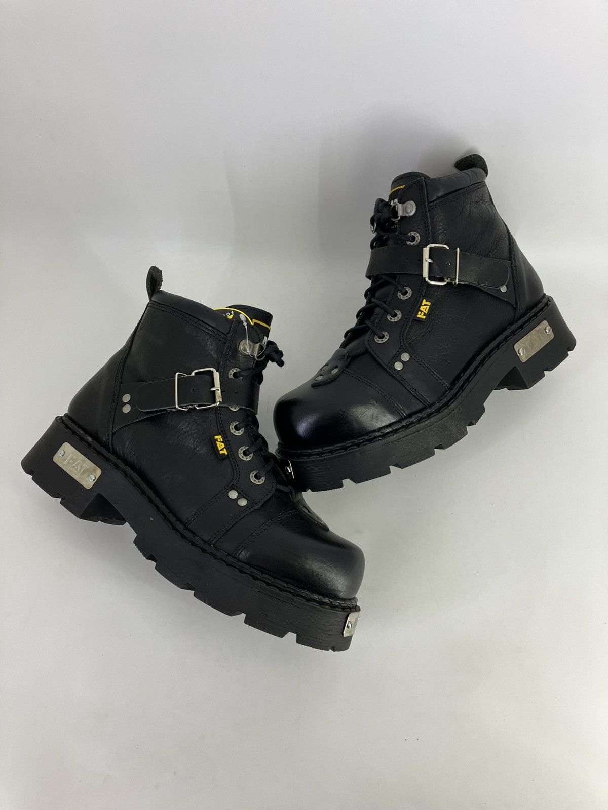 Vintage Genuine leather platform boots 90s00s FAT Size US 10 / EU 43 - 2 Thumbnail