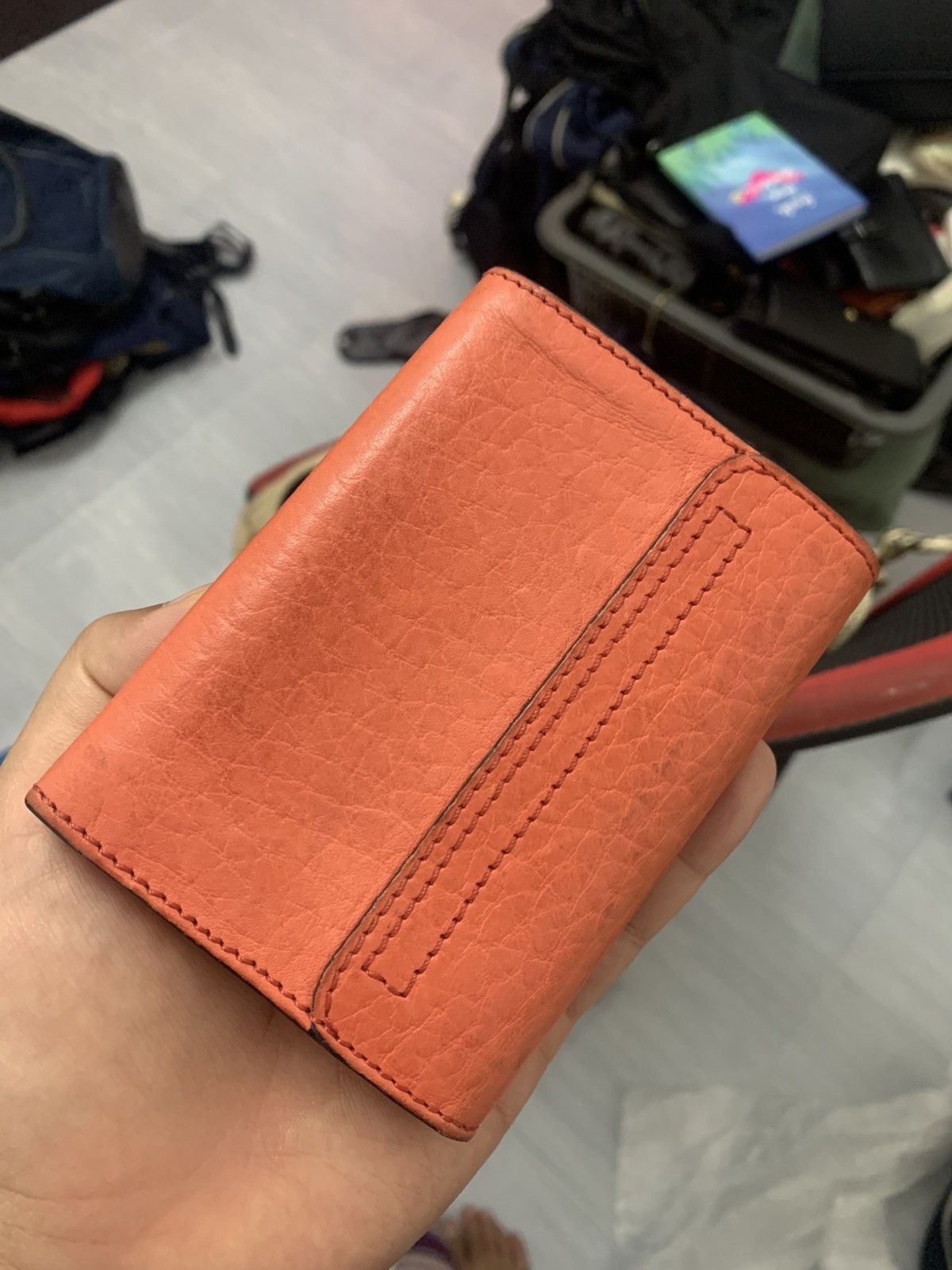 Chloe Chloé Padlock Leather Wallet – Orange Size ONE SIZE - 4 Thumbnail