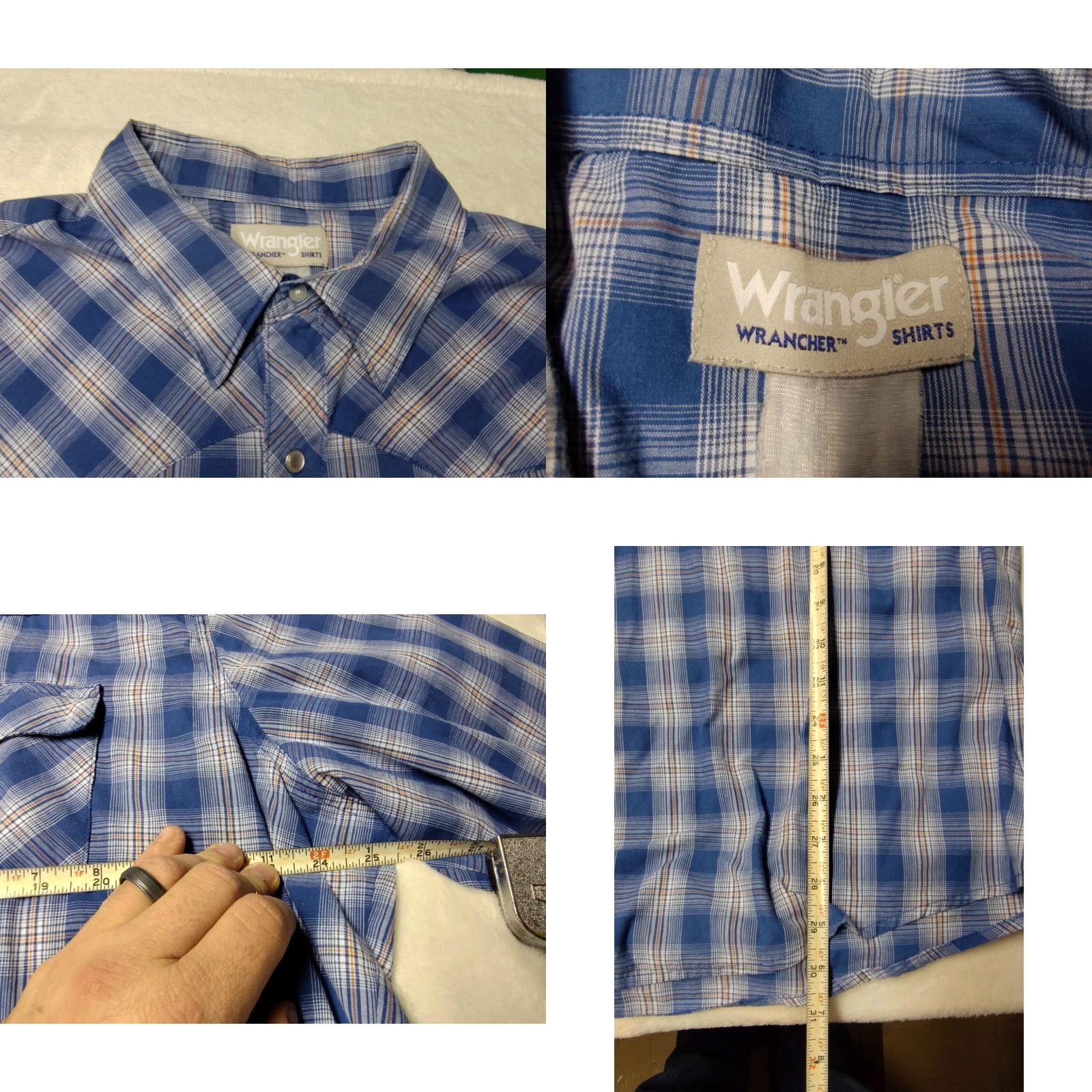 Wrangler VINTAGE Wrangler WRANCHER SHIRT Mens Pearl Snap Western Shirt Blue Size US XL / EU 56 / 4 - 8 Thumbnail