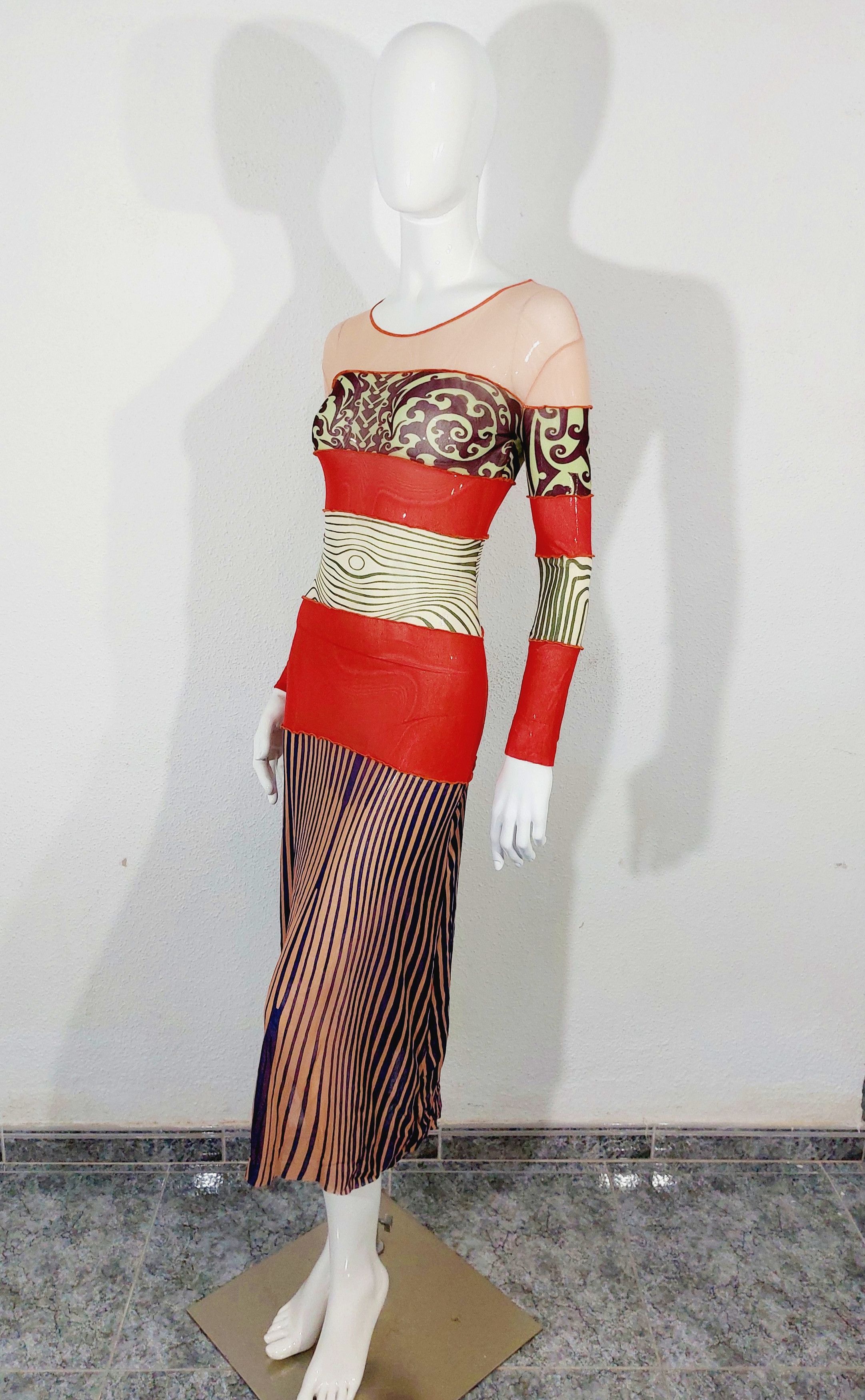 Jean Paul Gaultier Jean Paul Gaultier Maori Tatouages Optical Venus Dress Size S / US 4 / IT 40 - 8 Thumbnail