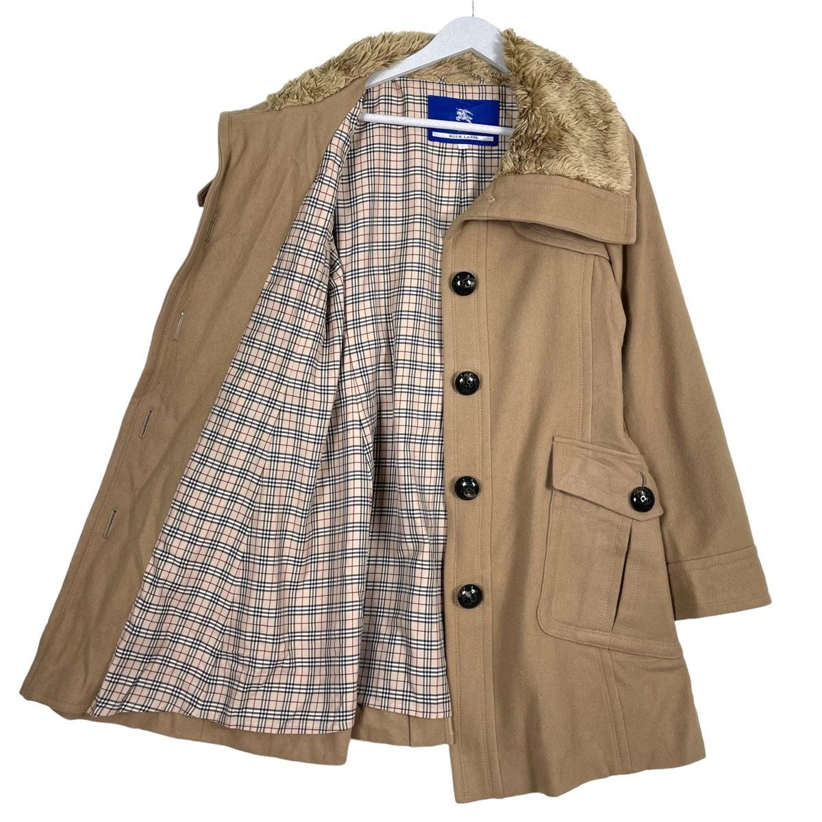 Burberry 💥BURBERRY FUR NECK WINTER WOOL JACKET Size M / US 6-8 / IT 42-44 - 8 Thumbnail