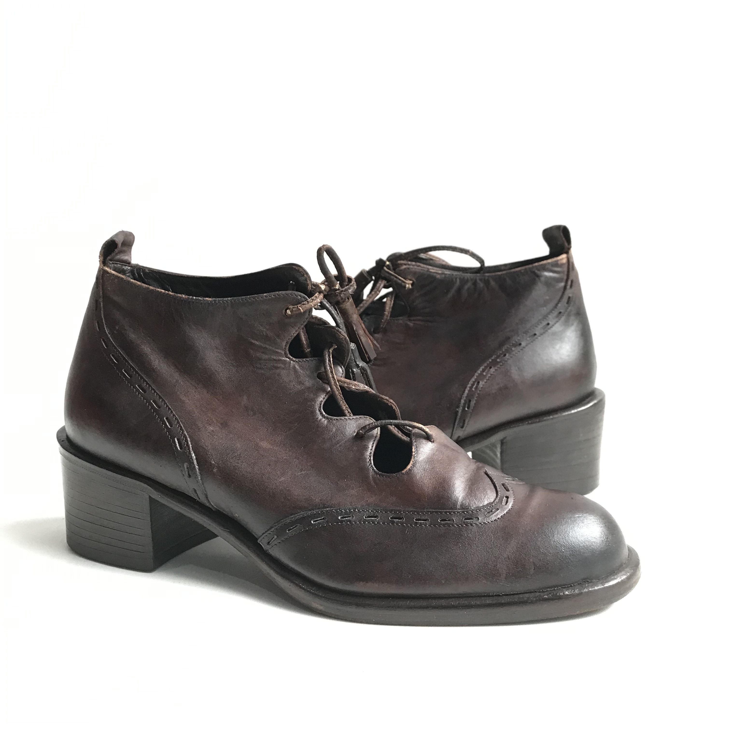 Fendi Vintage Fendi boots wingtip brogues lace up High Heels Size US 5 / EU 37 - 1 Thumbnail