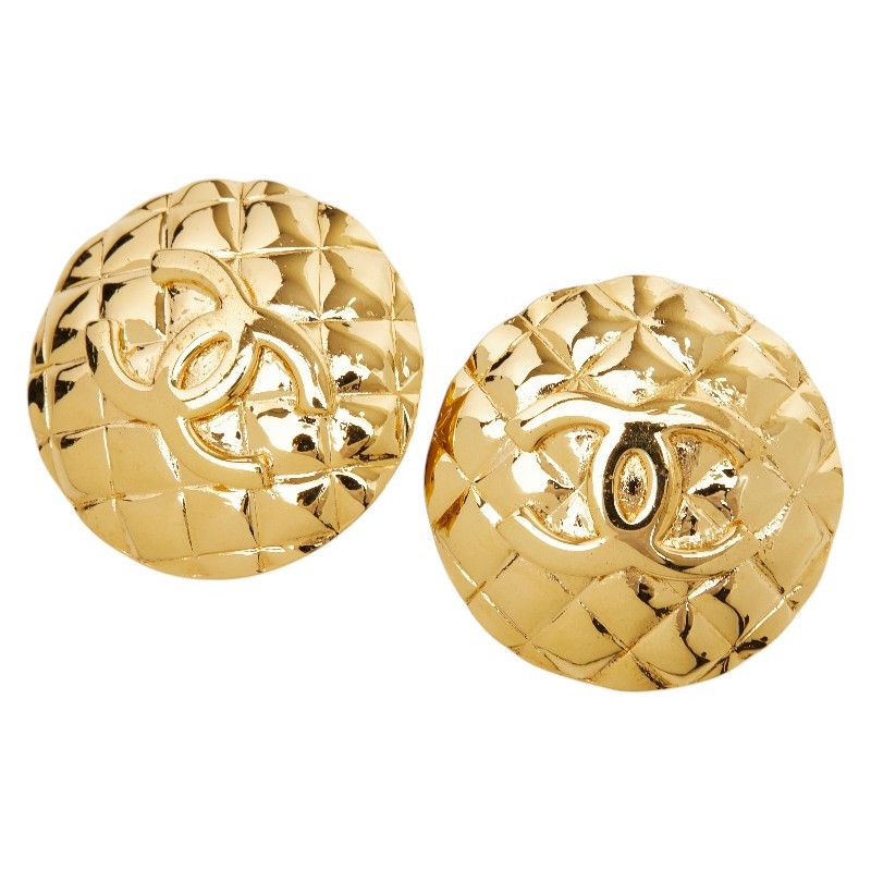Chanel Chanel Coco Mark Matelassé Earrings Metal Earrings DUTY FREE for USA