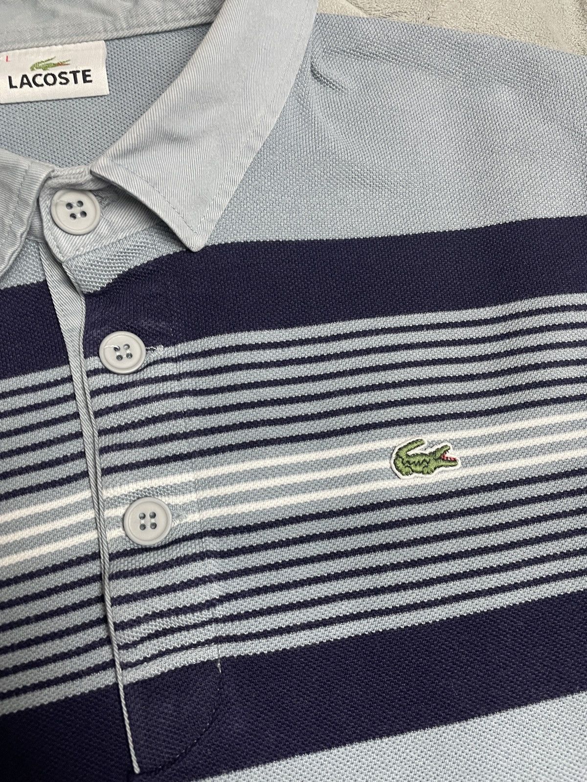 Lacoste × Vintage 🐊 Vintage Lacoste Pique Knit Long-Sleeve Shirt Size US L / EU 52-54 / 3 - 6 Thumbnail