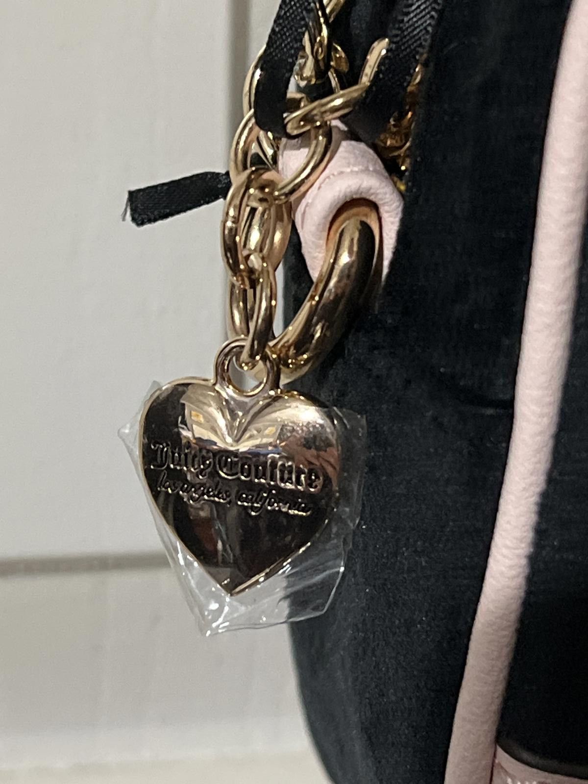 Juicy Couture Jeans Juicy Couture Black and Pink Velvet Crossbody Bag Size ONE SIZE - 6 Thumbnail