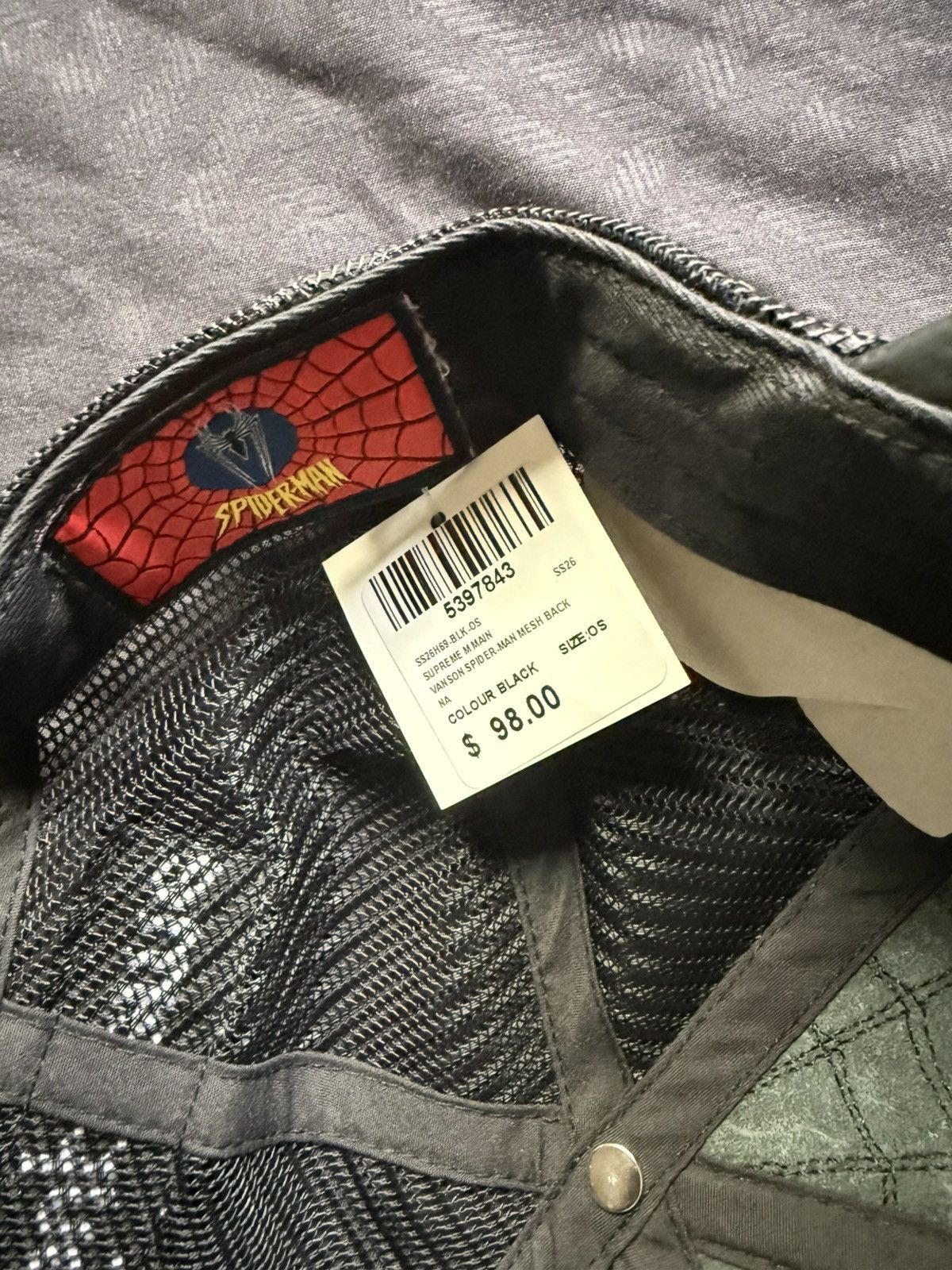 Supreme Supreme®/Vanson Leathers® Spider-Man Mesh Back 6-Panel Hat Size ONE SIZE - 4 Thumbnail