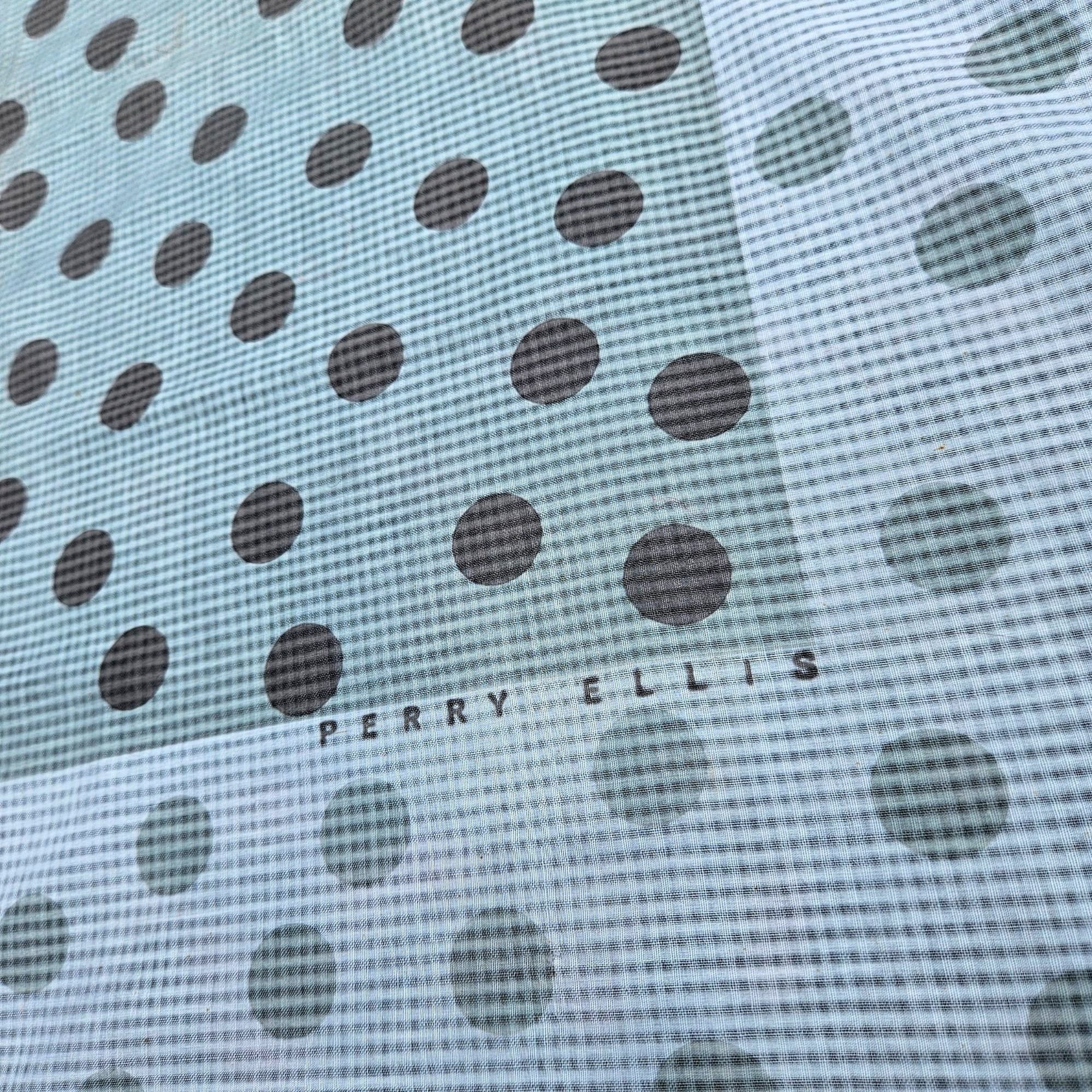 Perry Ellis Vintage 80s Perry Ellis Set (2) Square Scarves Dot Print & M Size ONE SIZE - 4 Thumbnail