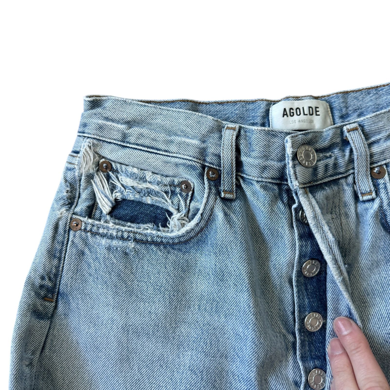 Agolde AGOLDE 90s Mid Rise Loose Fit Jean Captured Distressed Size 25" / US 0 / IT 36 - 4 Thumbnail