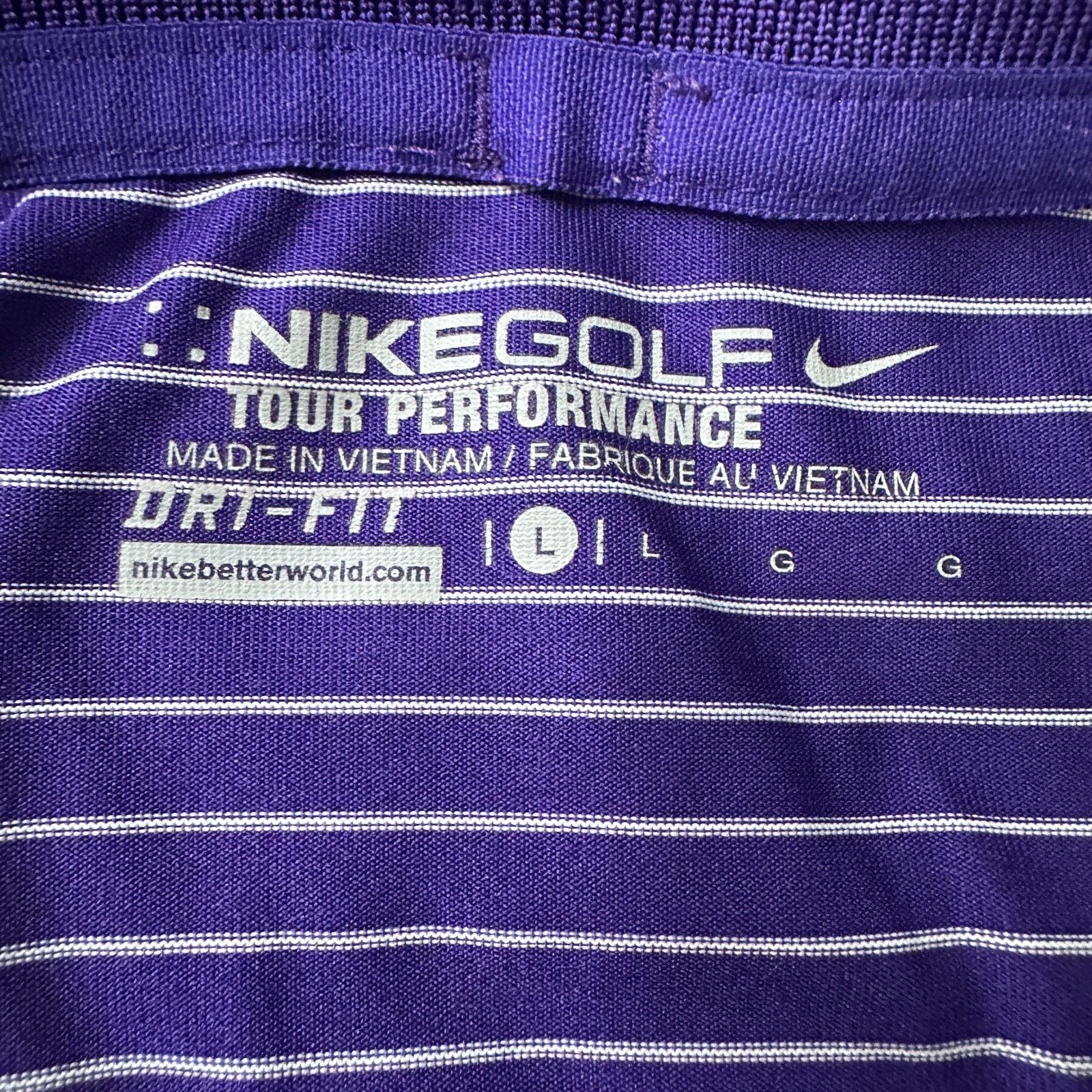 Nike Nike Golf Polo Shirt Men L Purple White Striped Cricket Club Size US L / EU 52-54 / 3 - 6 Thumbnail