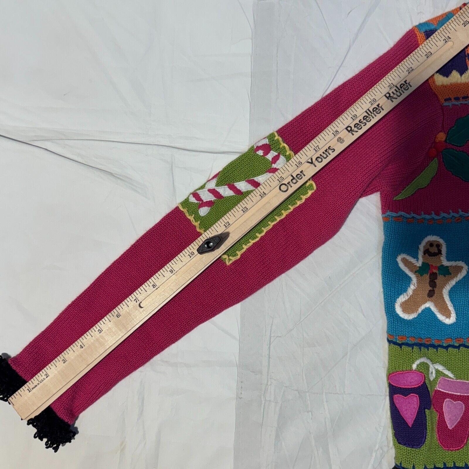 Vintage Vintage Belle Pointe Pink Christmas Sweater Patchwork Womens Size S / US 4 / IT 40 - 7 Thumbnail