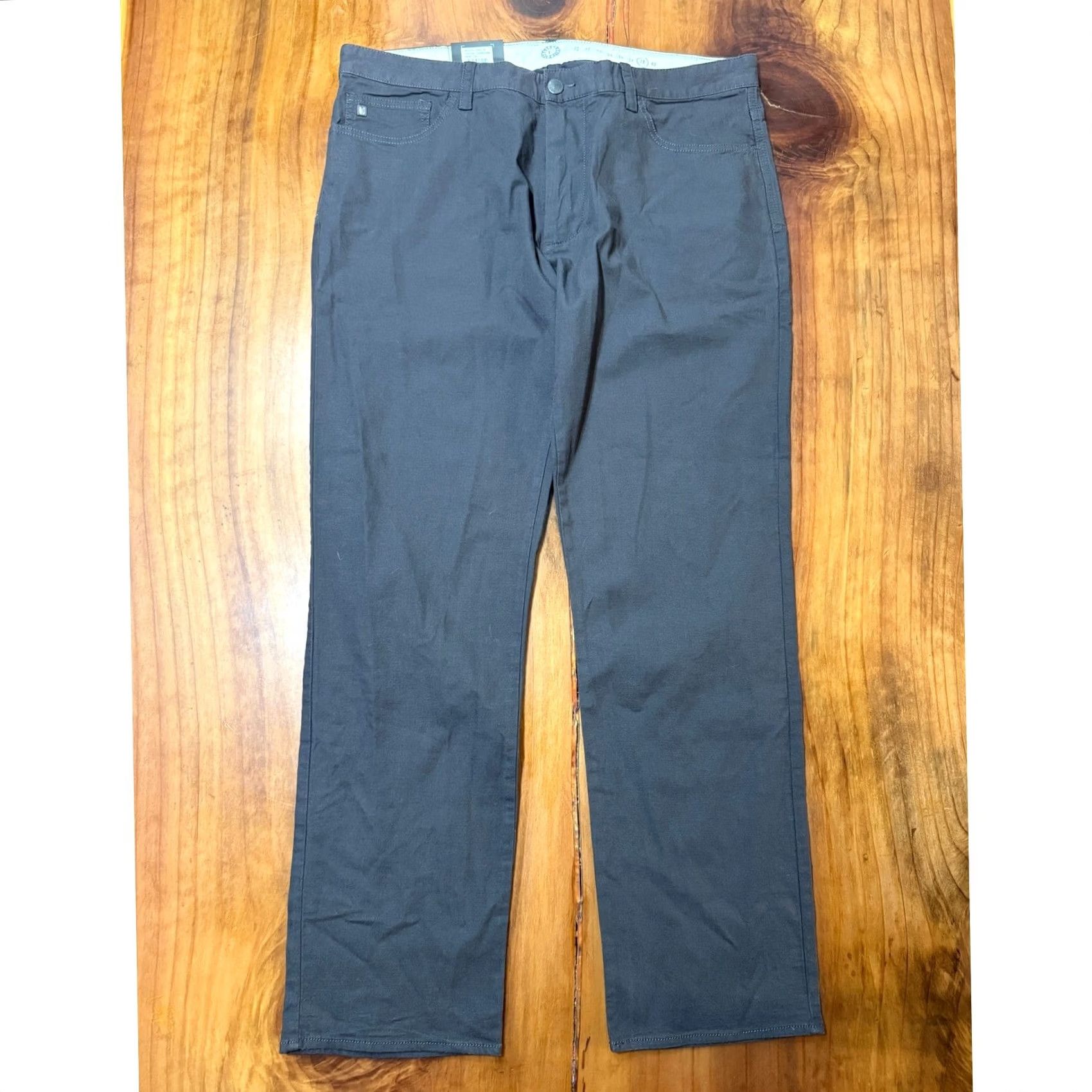 Vintage Linksoul Pants 38 x 31.5 Bamboo Cotton Straight Chino Stretch Charcoal Gray NN Logo Flat Front Men Regular Classic Size 38 Pants Mens Size US 38 / EU 54 - 2 Thumbnail