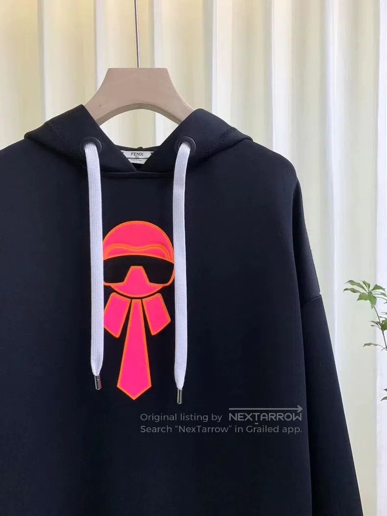 Fendi Fendi La Fayette Embroidered Logo Hooded Sweatshirt Size 4XL / US 24-26 - 3 Thumbnail