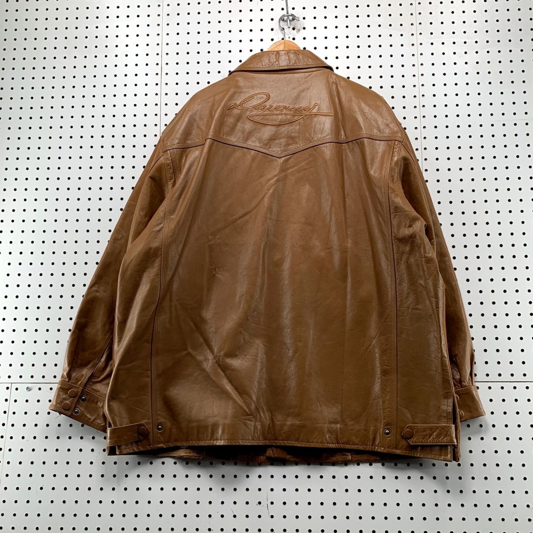 Vintage VINTAGE Davoucci Leather Jacket Men 6XL Brown Hair On Hide 80s 90s Rodeo Western Jacket Size US XXL / EU 58 / 5 - 2 Thumbnail
