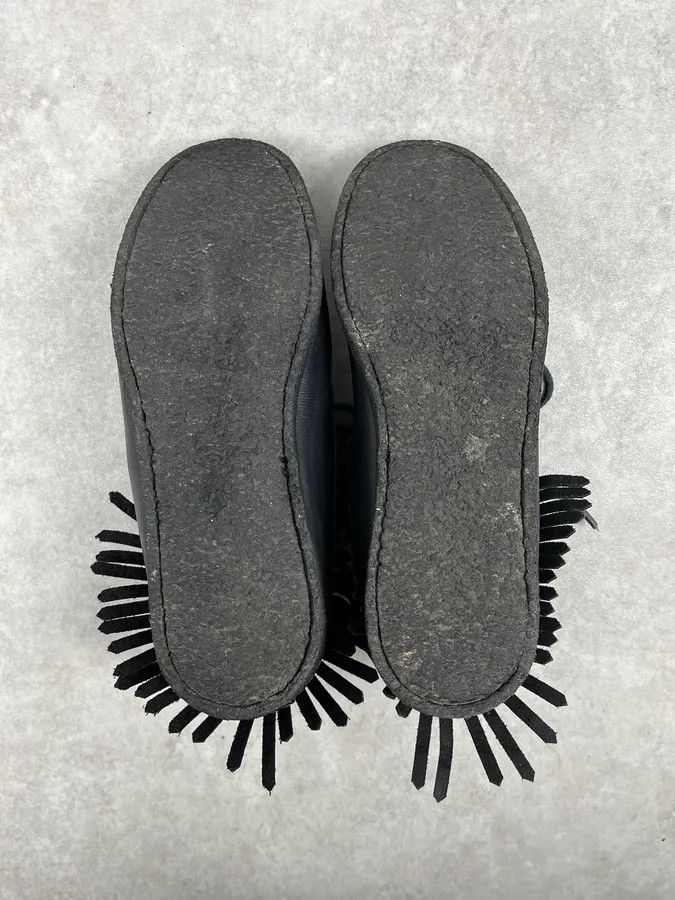 Saint Laurent Paris Yves Saint Laurent Black Leather Fringed Boots Size US 11 / EU 44 - 9 Thumbnail