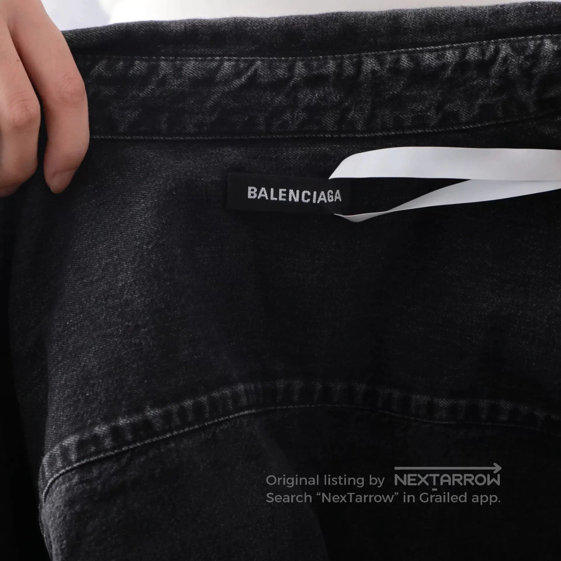 Balenciaga Balenciaga Black Denim Green Logo Short Sleeve. Size US XS / EU 42 / 0 - 4 Thumbnail
