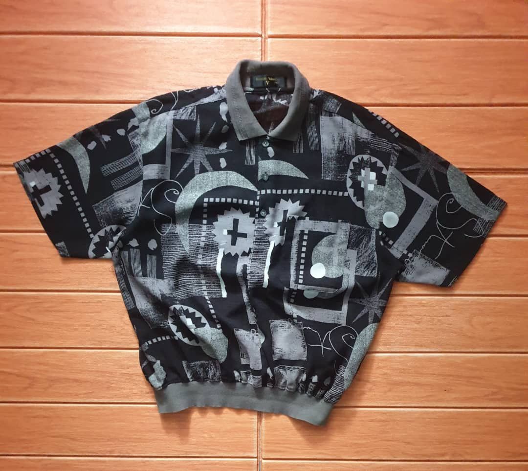 Rudolph Valentino abstract Italian designer polo shirt